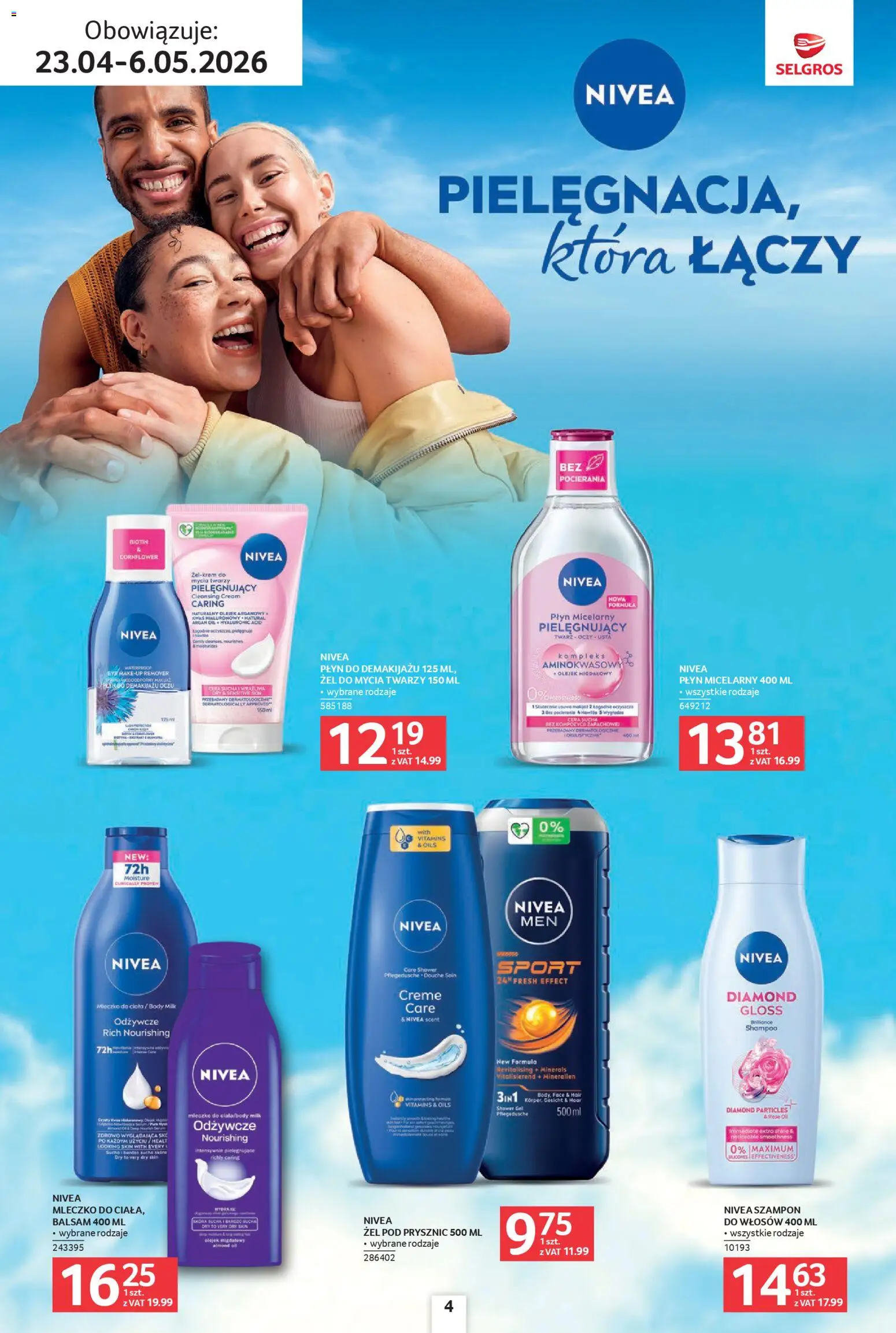 Selgros cash&carry gazetka - Uroda od 23.04.2026 | Strona: 4 | Produkty: Prysznic, Płyn do demakijażu, Szampon, Płyn do demakijażu oczu
