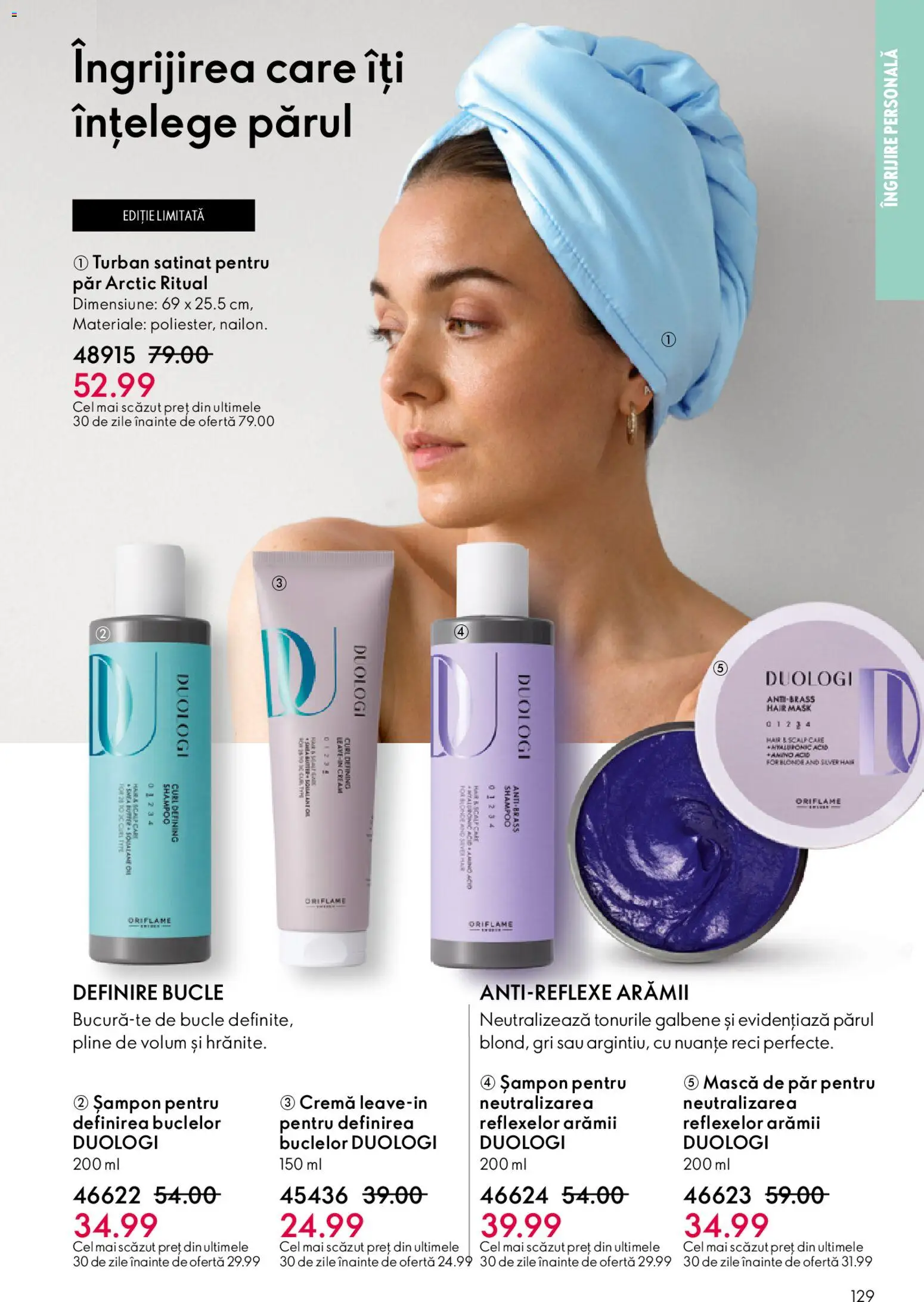 Noul catalog Oriflame – valabil de la 15.04.2026 | Pagină: 129 | Produse: Șampon, Mască de păr, Cremă