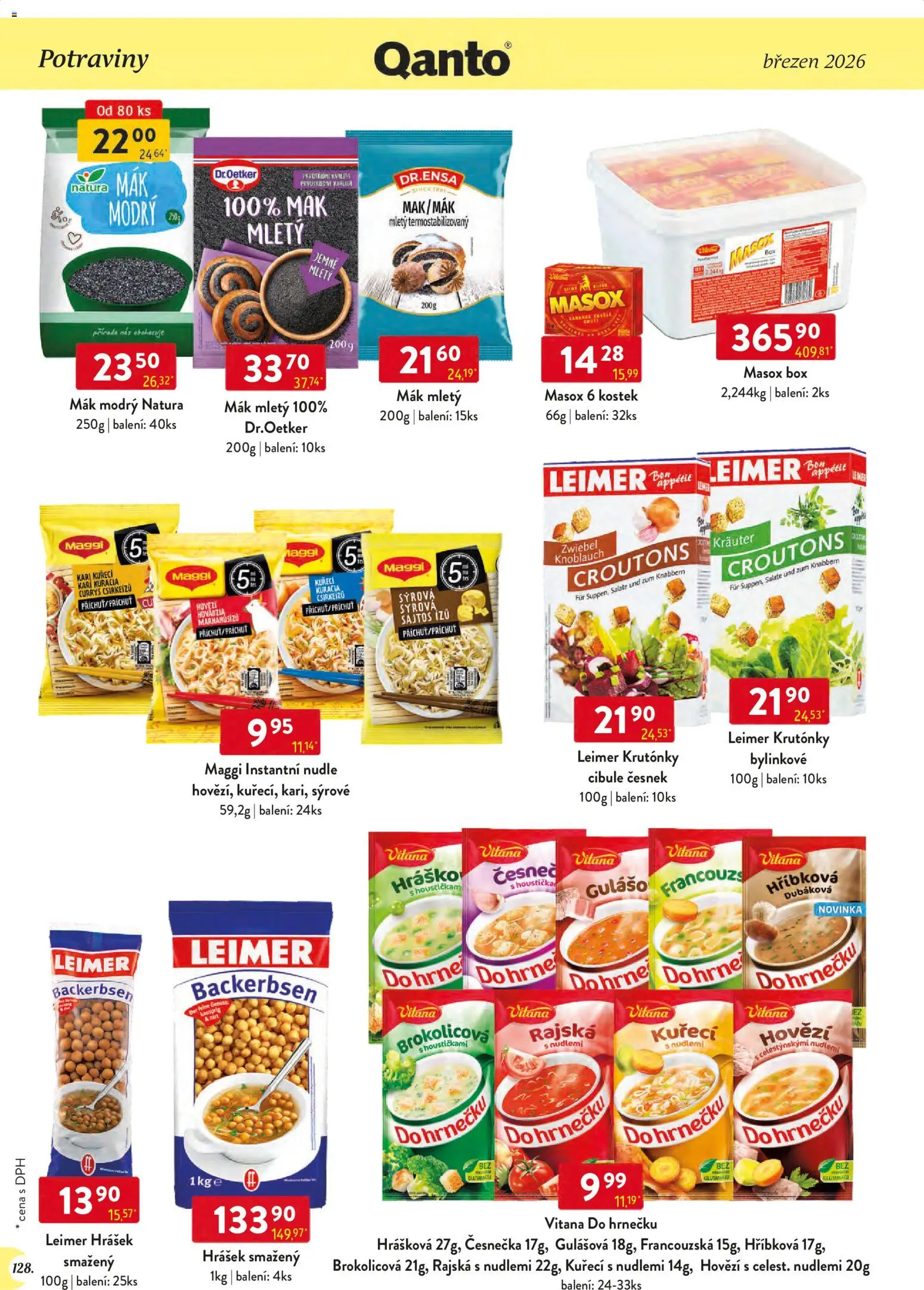 Astur & Qanto leták - Velkoobchod 03/2026 od 01.03.2026 | Strana: 128 | Produkty: Hovězí, Maggi, Masox, Hrášek