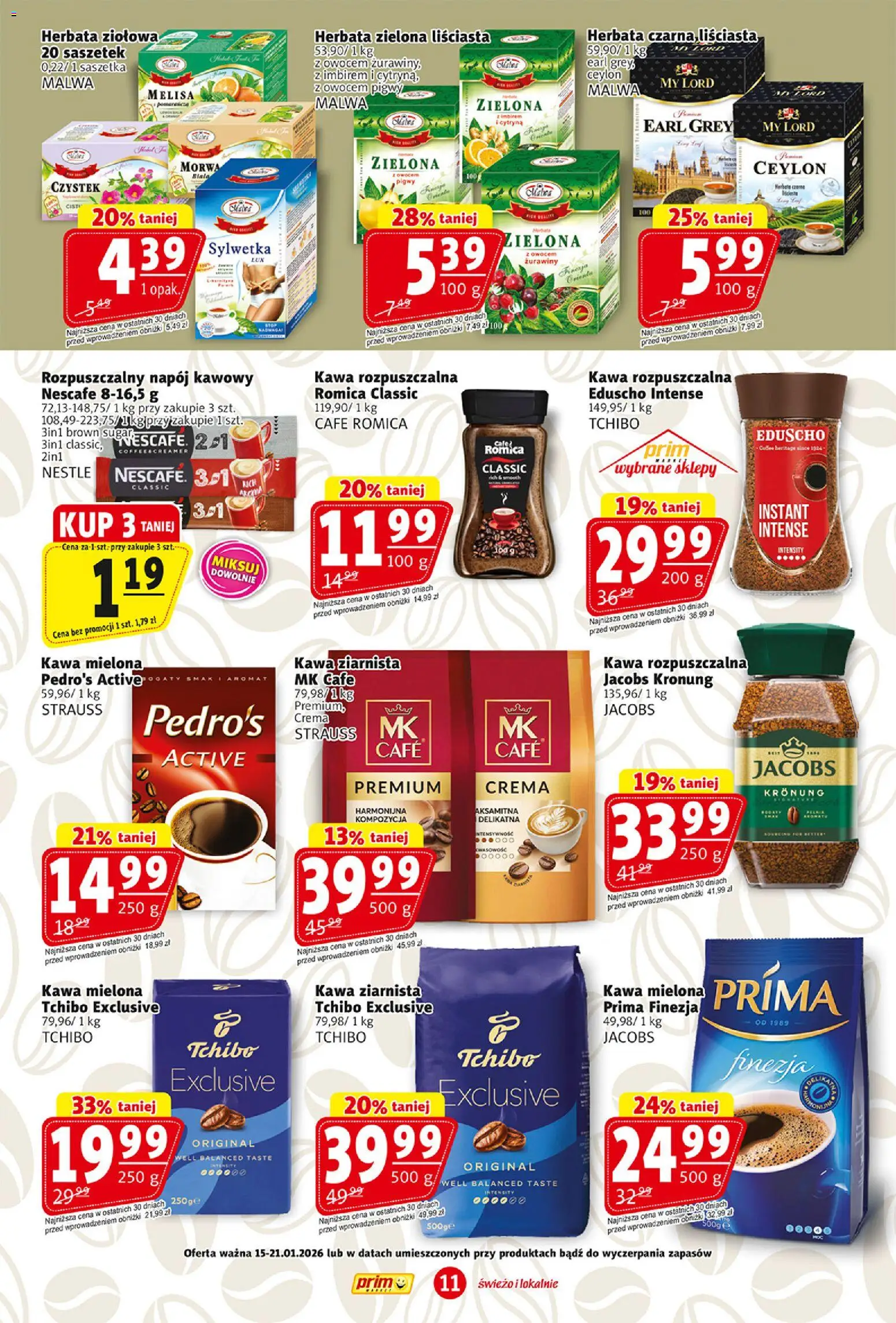 Prim Market Gazetka od 15.01.2026 | Strona: 11 | Produkty: Cytryna, Nescafe, Tchibo exclusive, Herbata