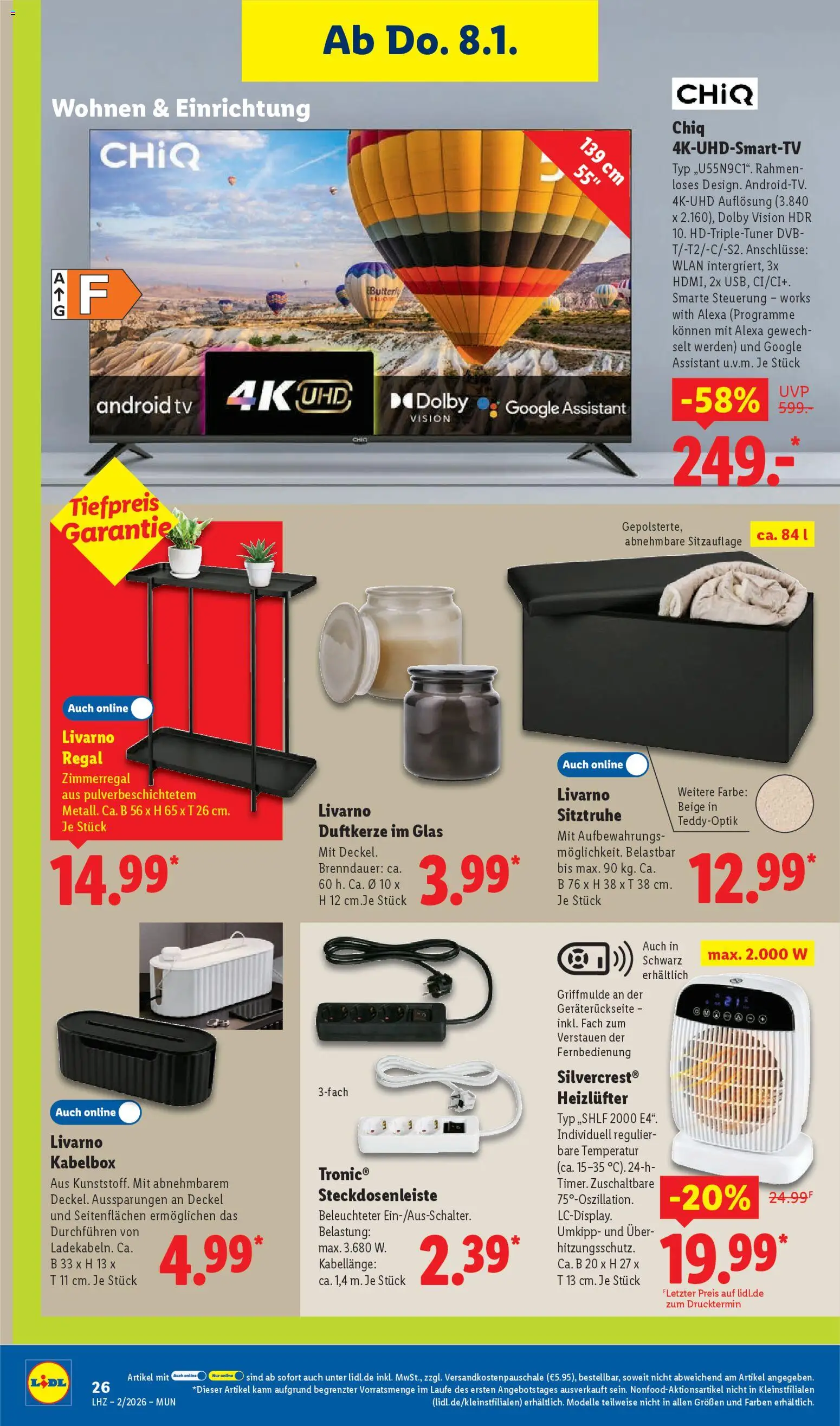 Lidl Prospekt München – gültig ab 05.01.2026 | Seite: 36 | Produkte: Regal, TV