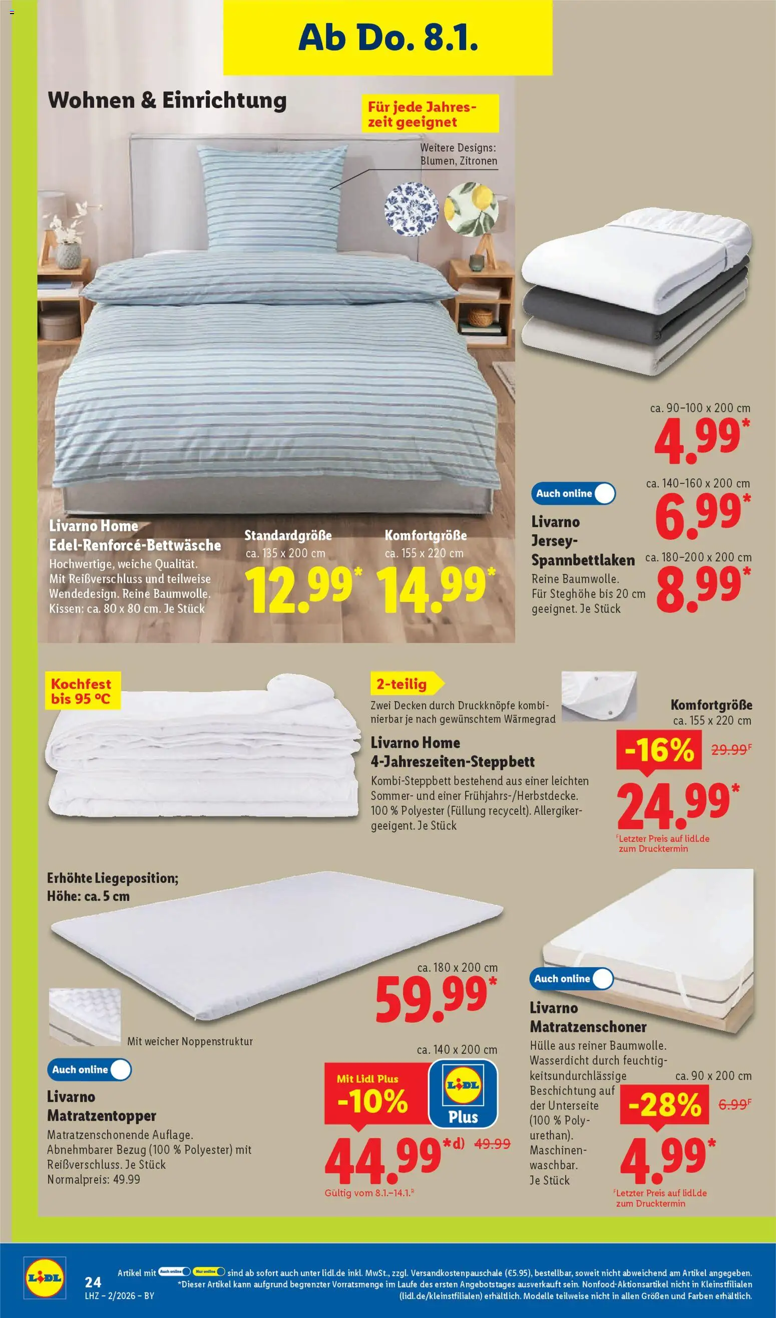 Lidl Prospekt München – gültig ab 05.01.2026 | Seite: 34 | Produkte: Hülle, Kissen, Matratzenschoner, Zitronen