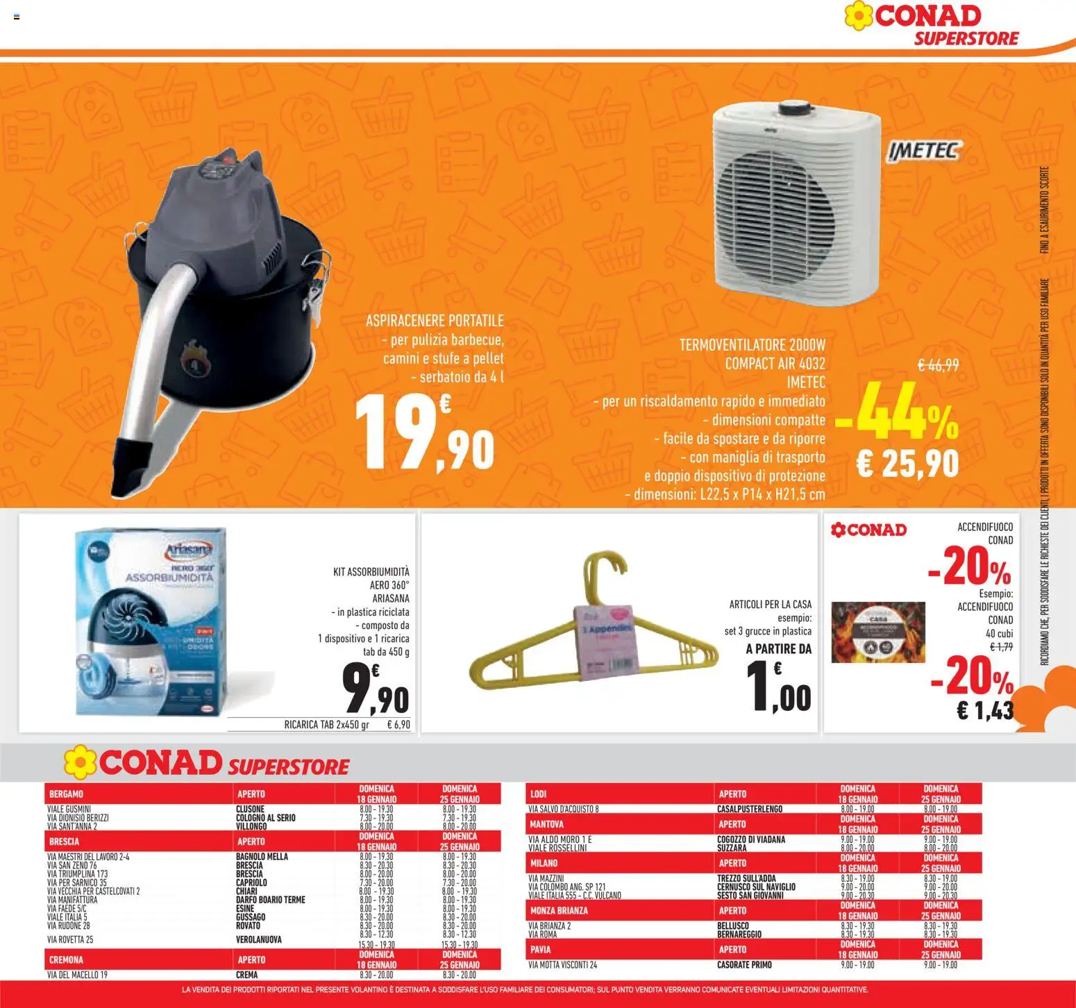 Volantino Conad del 14.01.2026 | Pagina: 31 | Prodotti: Crema, Pellet, Aspiracenere, Fan