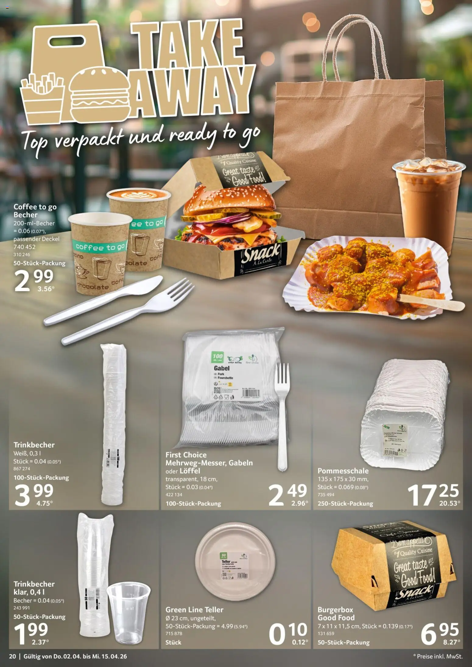 Selgros Gastronomie – gültig ab 02.04.2026 | Seite: 20 | Produkte: Top