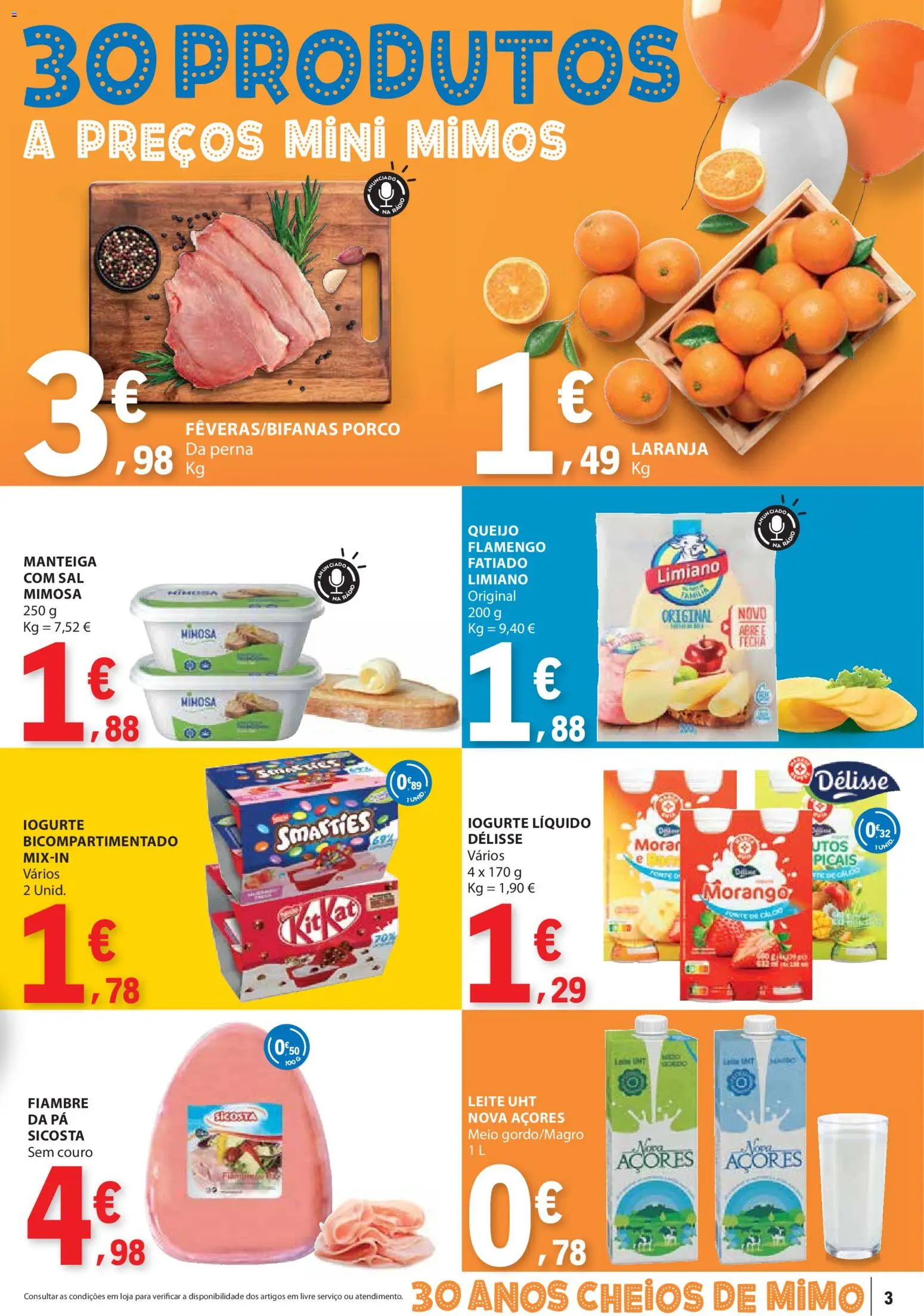 E.Leclerc folheto Aniversário Caldas da Rainha │ válido de 30.10.2025 | Página: 3 | Produtos: Rádio, Sal, Leite, Iogurte