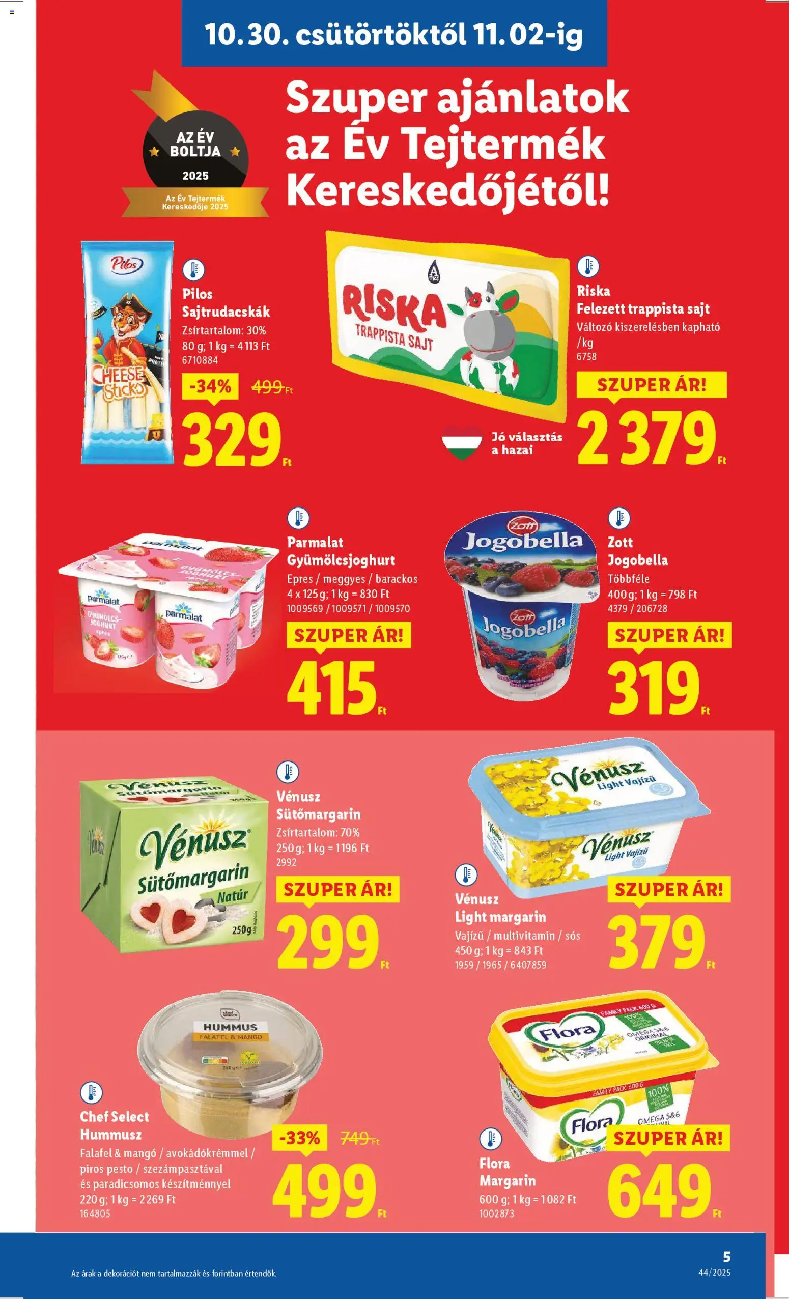 Lidl akciós ujság - amely érvényes a következő dátumtól: 30.10.2025 | Oldal: 5 | Termékek: Gyümölcs, Joghurt, Multivitamin, Mangó