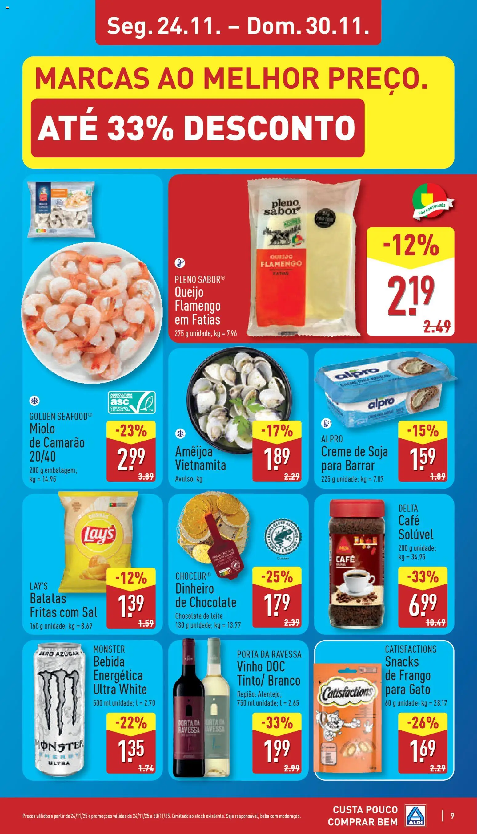 Aldi folheto │ válido de 24.11.2025 | Página: 9 | Produtos: Café solúvel, Sal, Queijo, Café