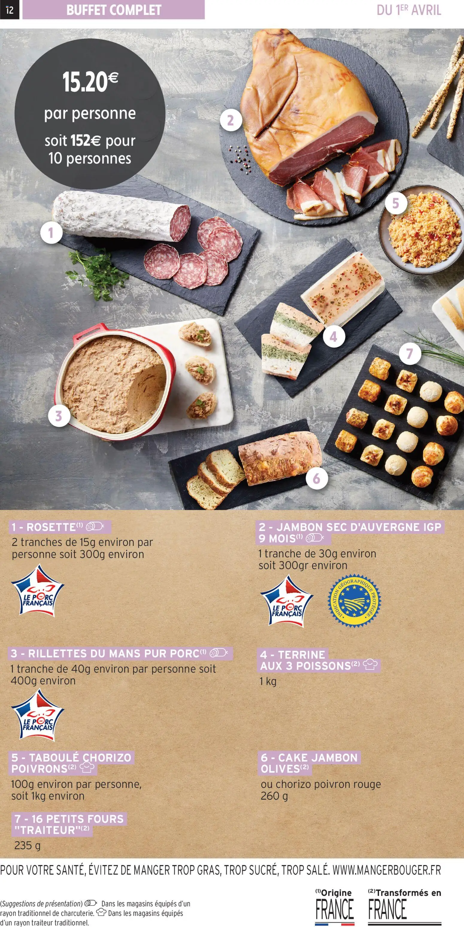 {H1} | Page: 12 | Produits: Olives, Poivron, Buffet, Jambon