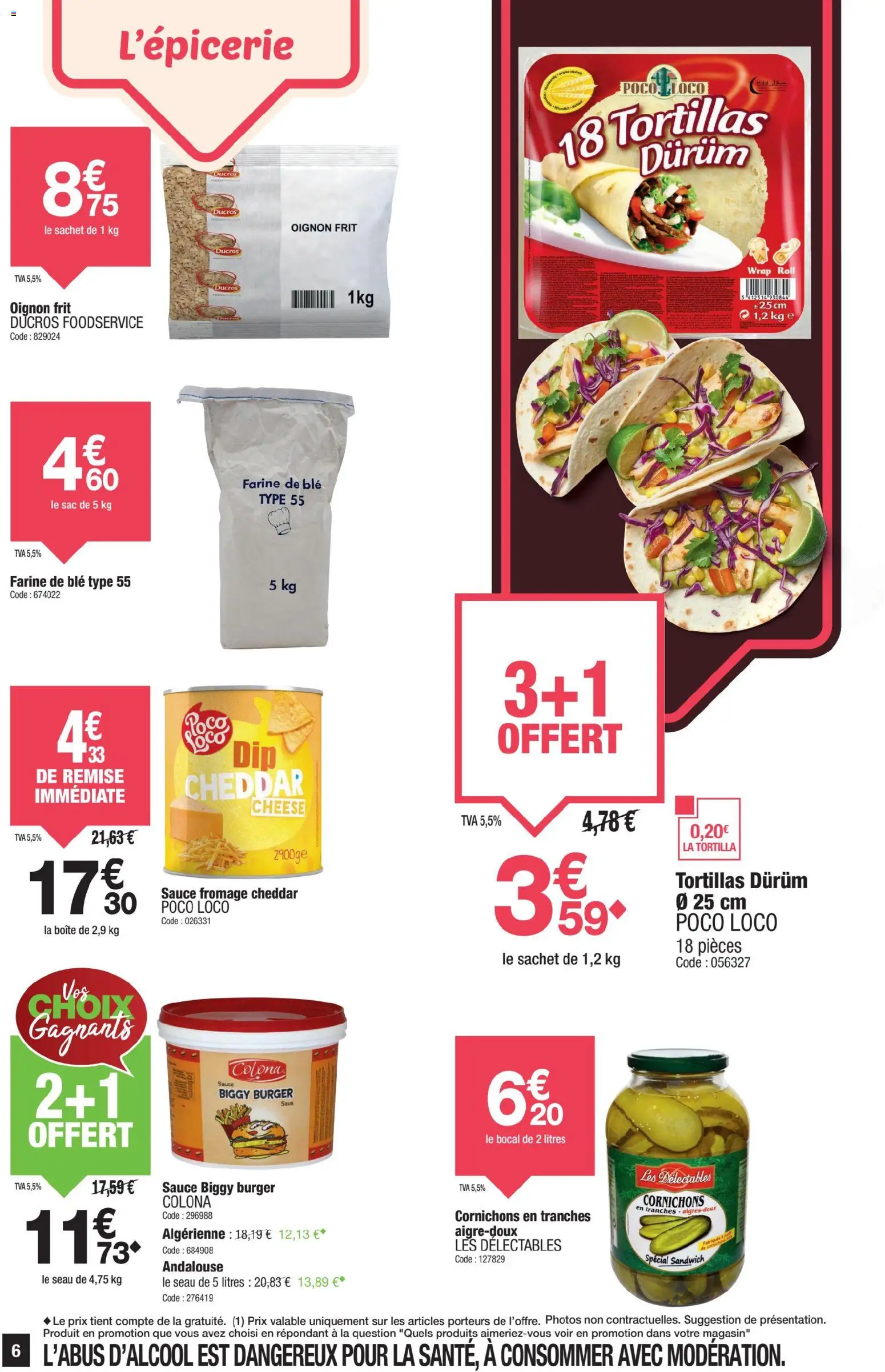 {H1} | Page: 6 | Produits: Farine, Tortillas, Oignon, Fromage