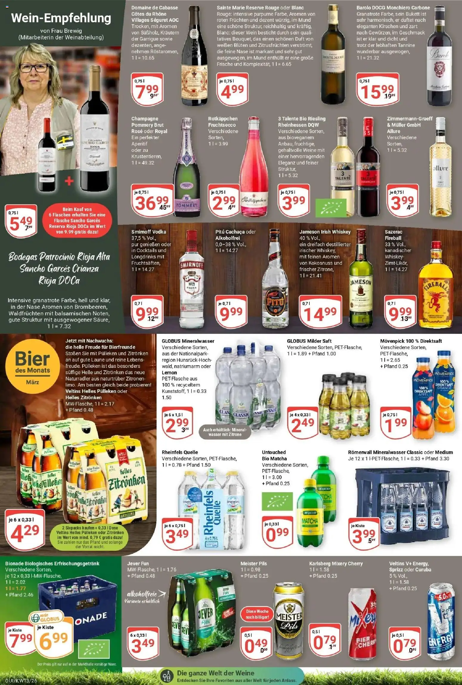 Globus prospekt Duisburg	 – gültig ab 23.03.2026 | Seite: 18 | Produkte: Energy, Fruchtsecco, Wein, Rheinfels quelle