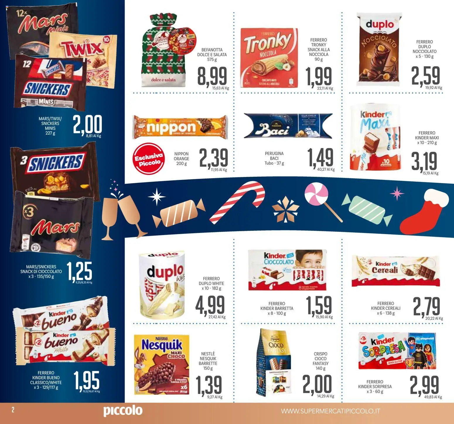 Volantino Piccolo del 27.12.2025 | Pagina: 2 | Prodotti: Cioccolato, Cereali, Tubo, Barretta