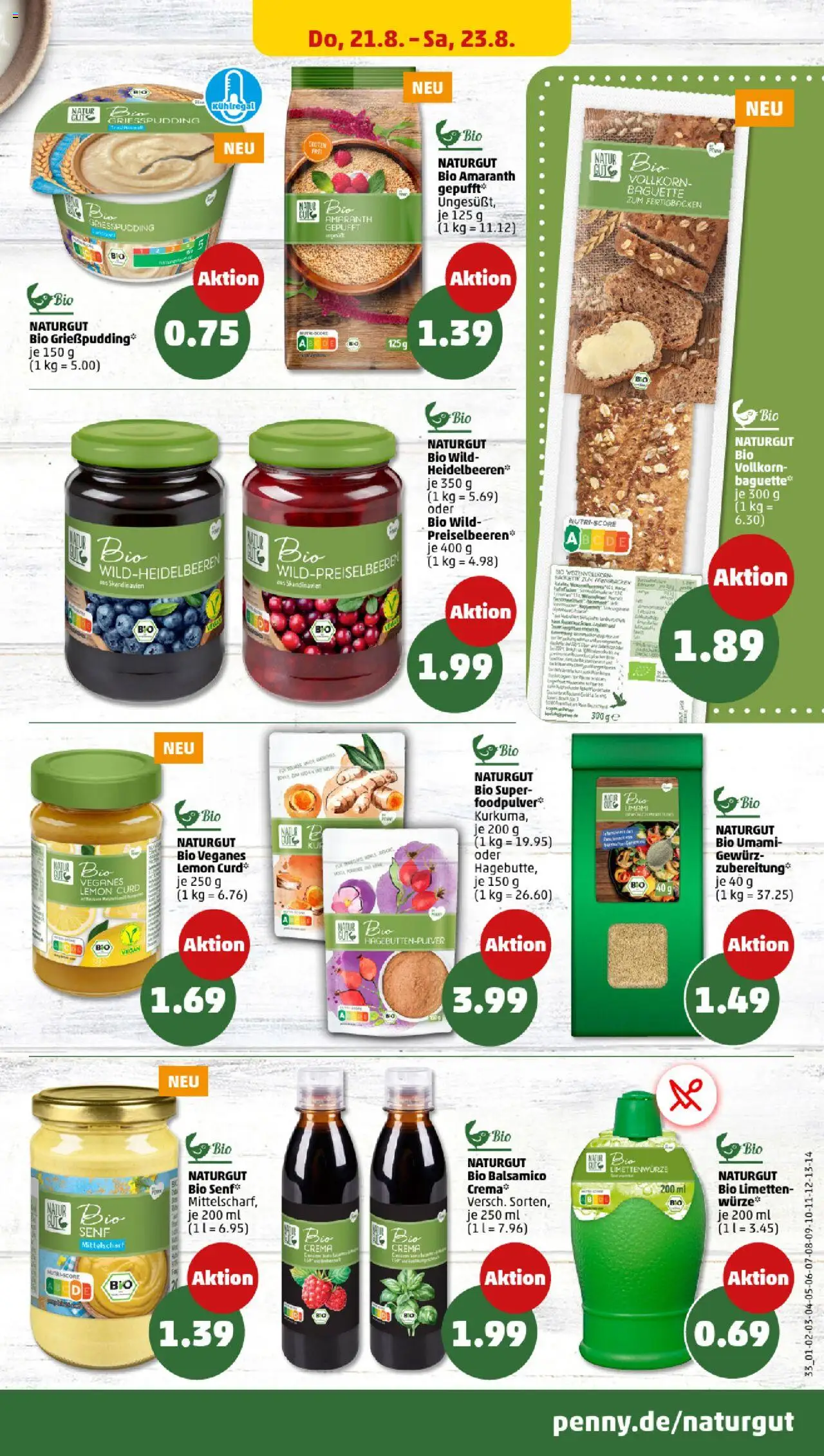 Penny Prospekt 	 - gültig ab dem 18.08.2025 | Seite: 33 | Produkte: Limetten, Balsamico, Baguette