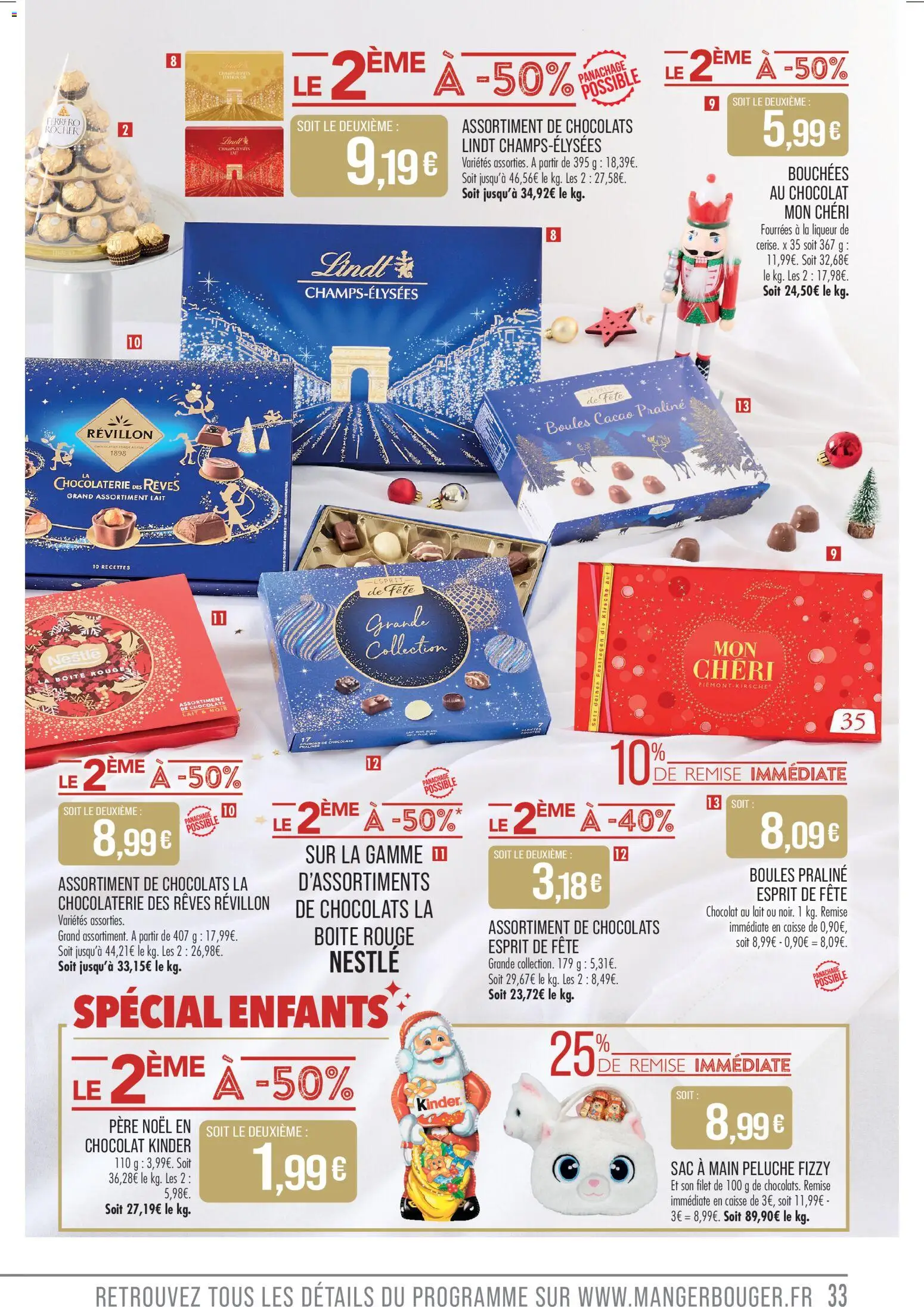 {H1} | Page: 33 | Produits: Père noël en chocolat, Sac, Ferrero rocher, Chocolat