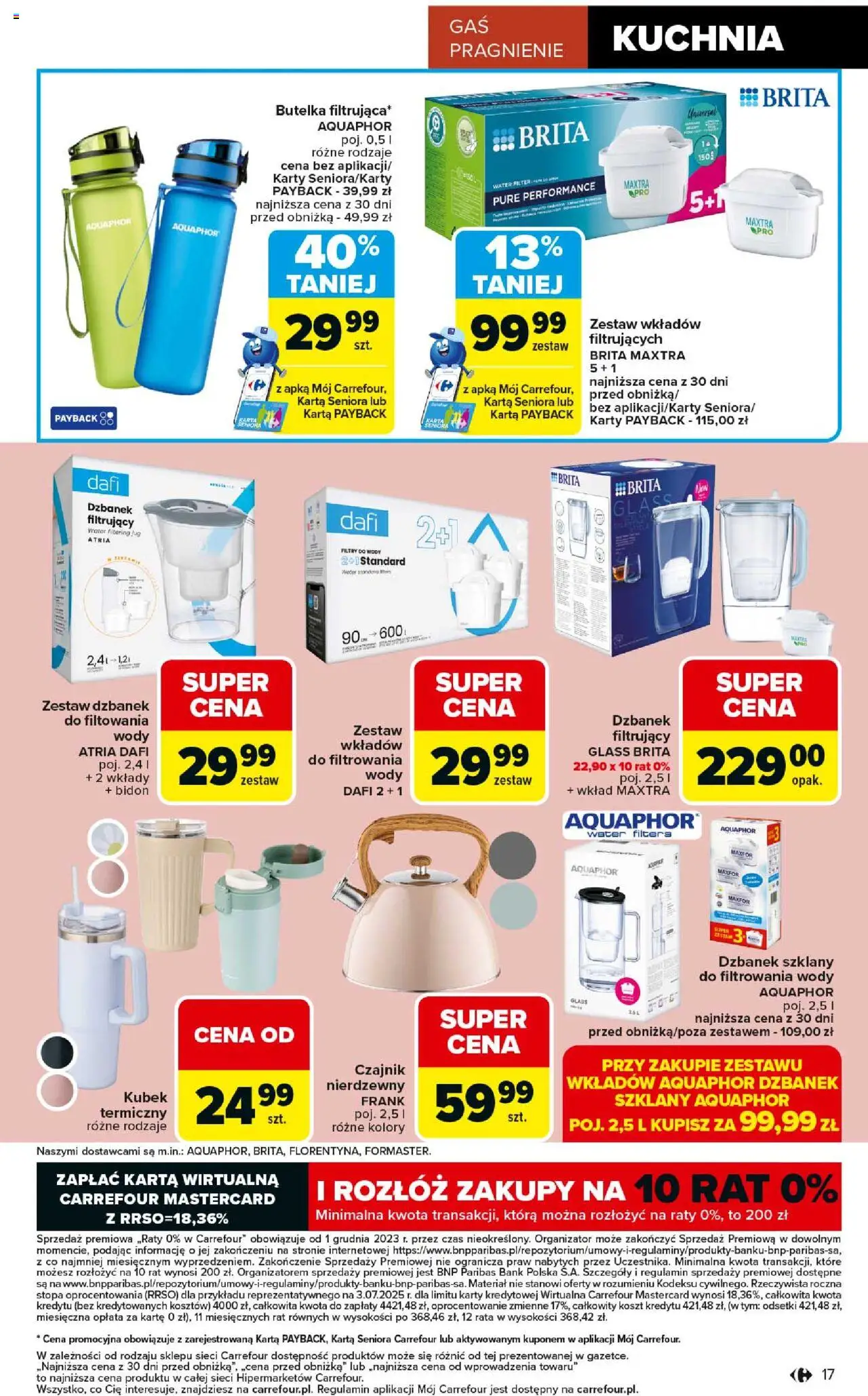 Carrefour Gazetka - Łap okazje od 11.09.2025 | Strona: 17 | Produkty: Karta, Dzbanek, Czajnik, Dzbanek filtrujący