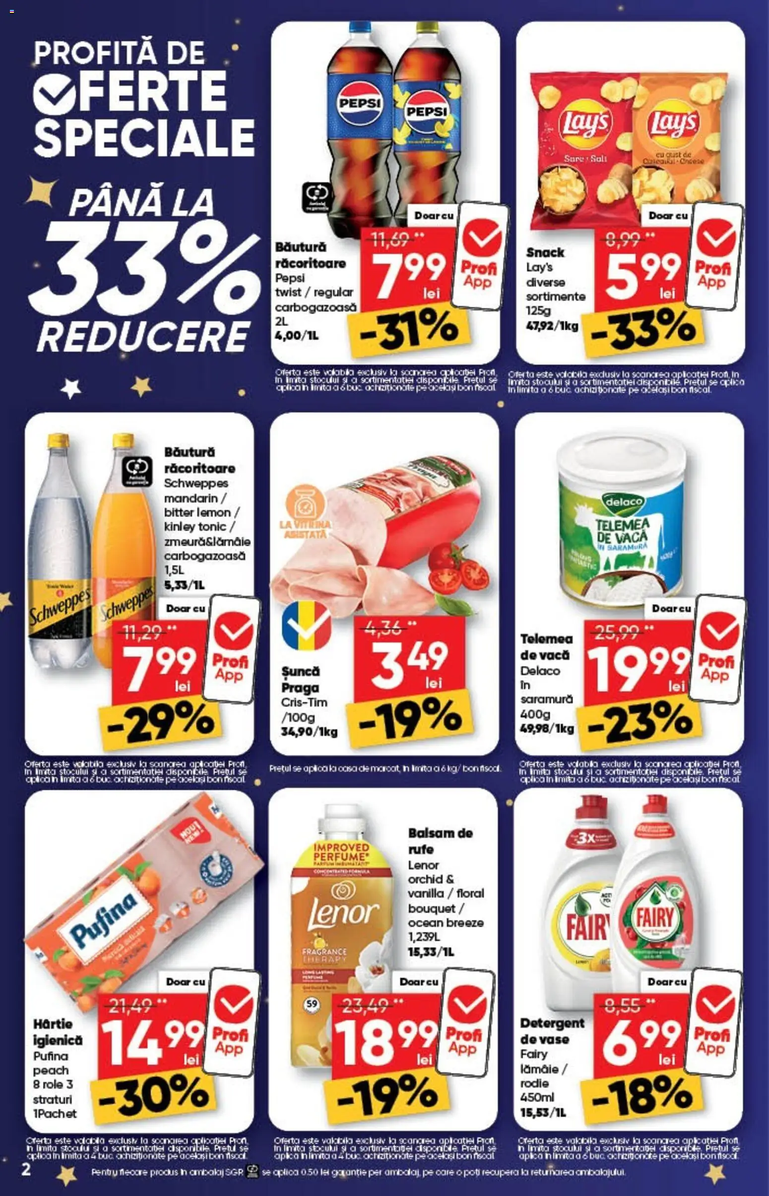 Noul catalog Profi – valabil de la 26.12.2025 | Pagină: 2 | Produse: Light Kedi Konservesi, Detergent de vase, Șuncă, Lămâie