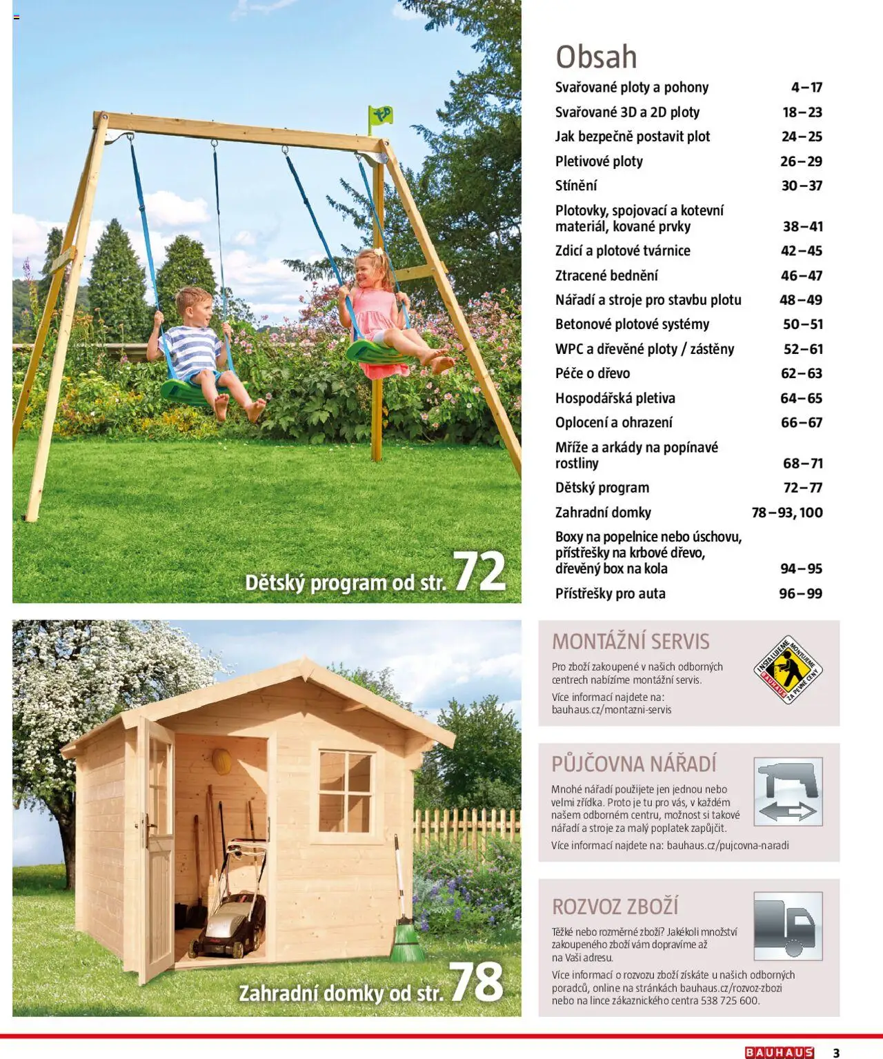 Bauhaus katalog Ploty a zahradní domky od 01.04.2025 | Strana: 3 | Produkty: Box, Nářadí, Rostliny, Kola