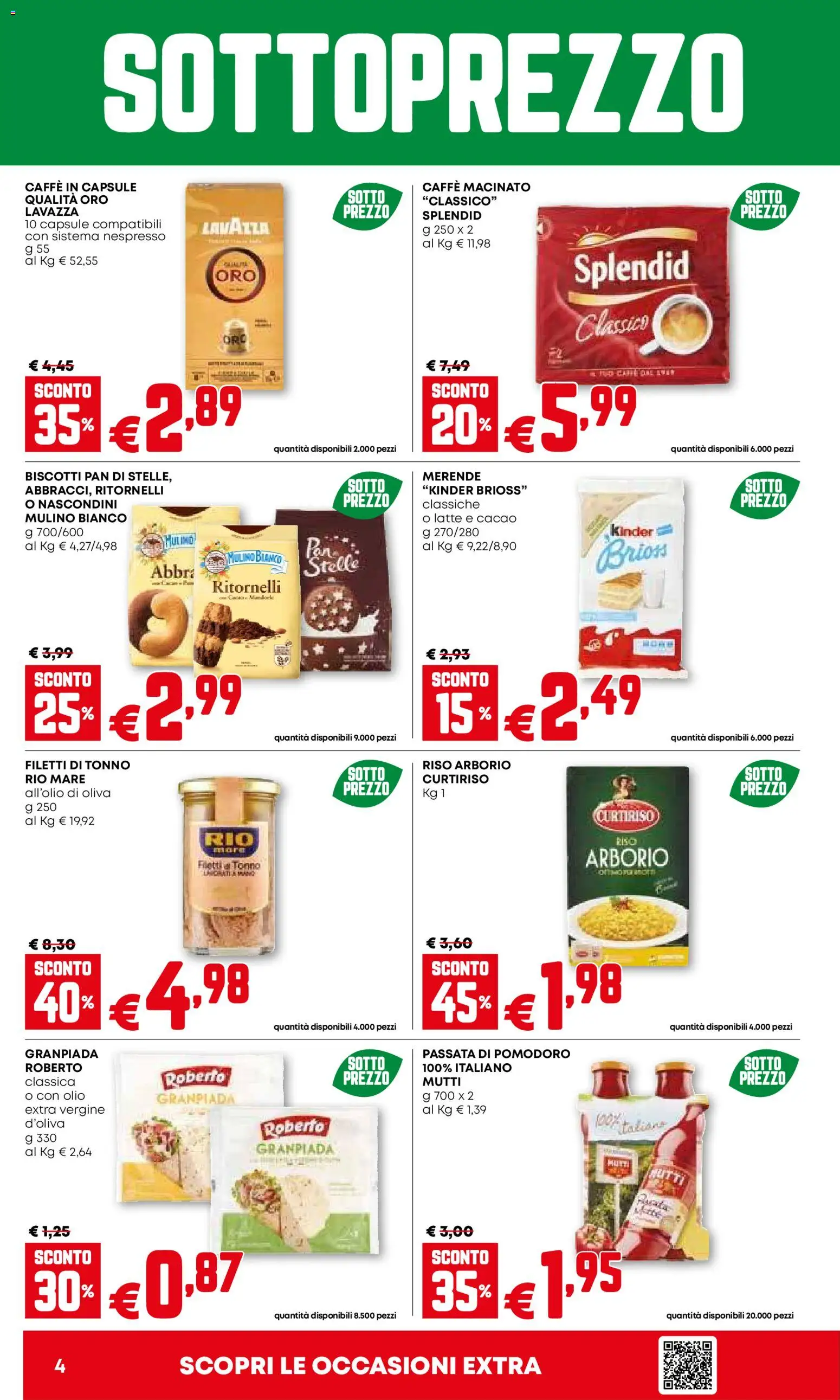 Volantino PAM del 26.02.2026 | Pagina: 4 | Prodotti: Caffè, Biscotti, Latte, Olio