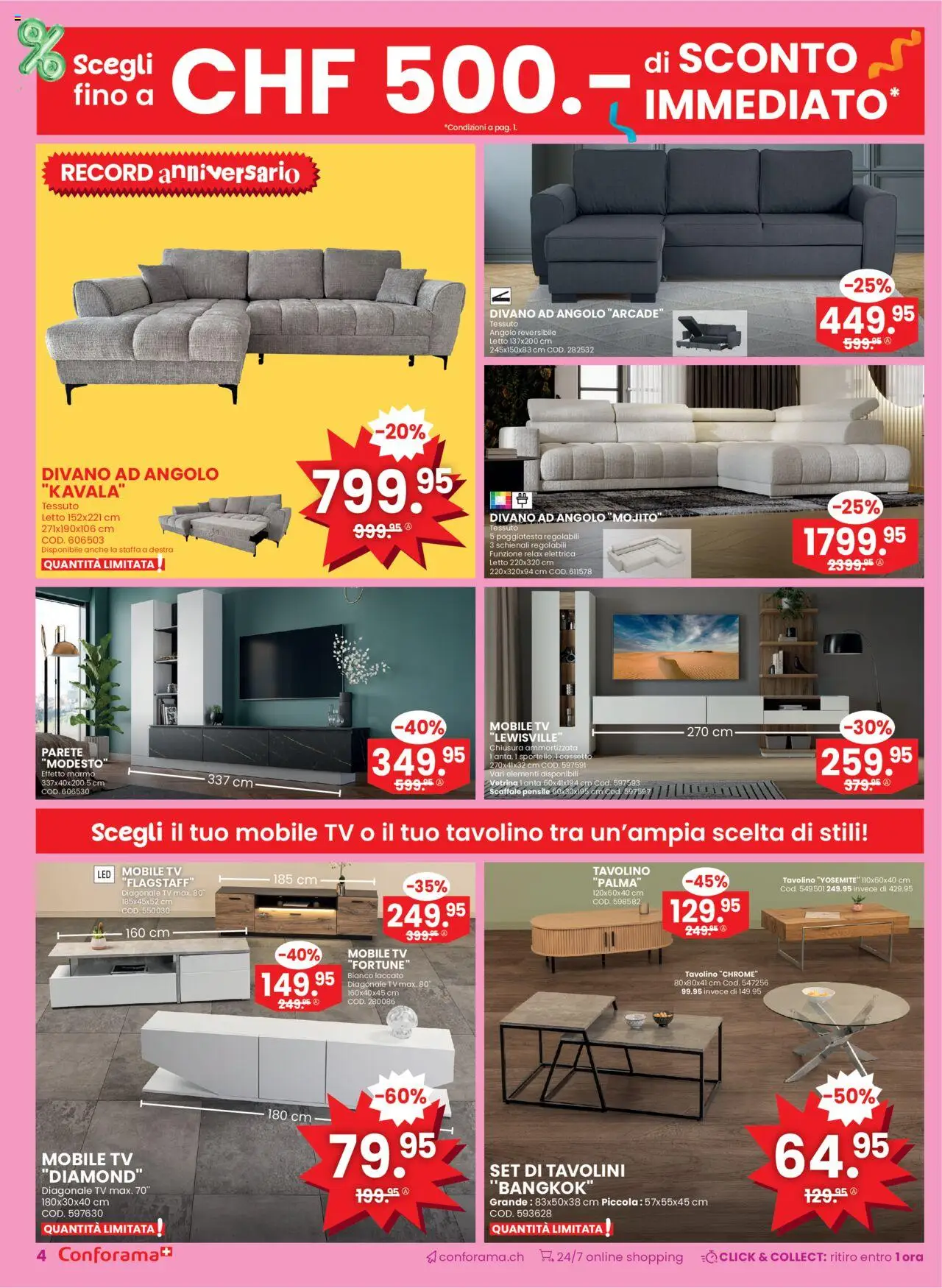 Conforama Aktionen Sconto Immediato – gültig ab 03.09.2025 | Seite: 4 | Produkte: TV