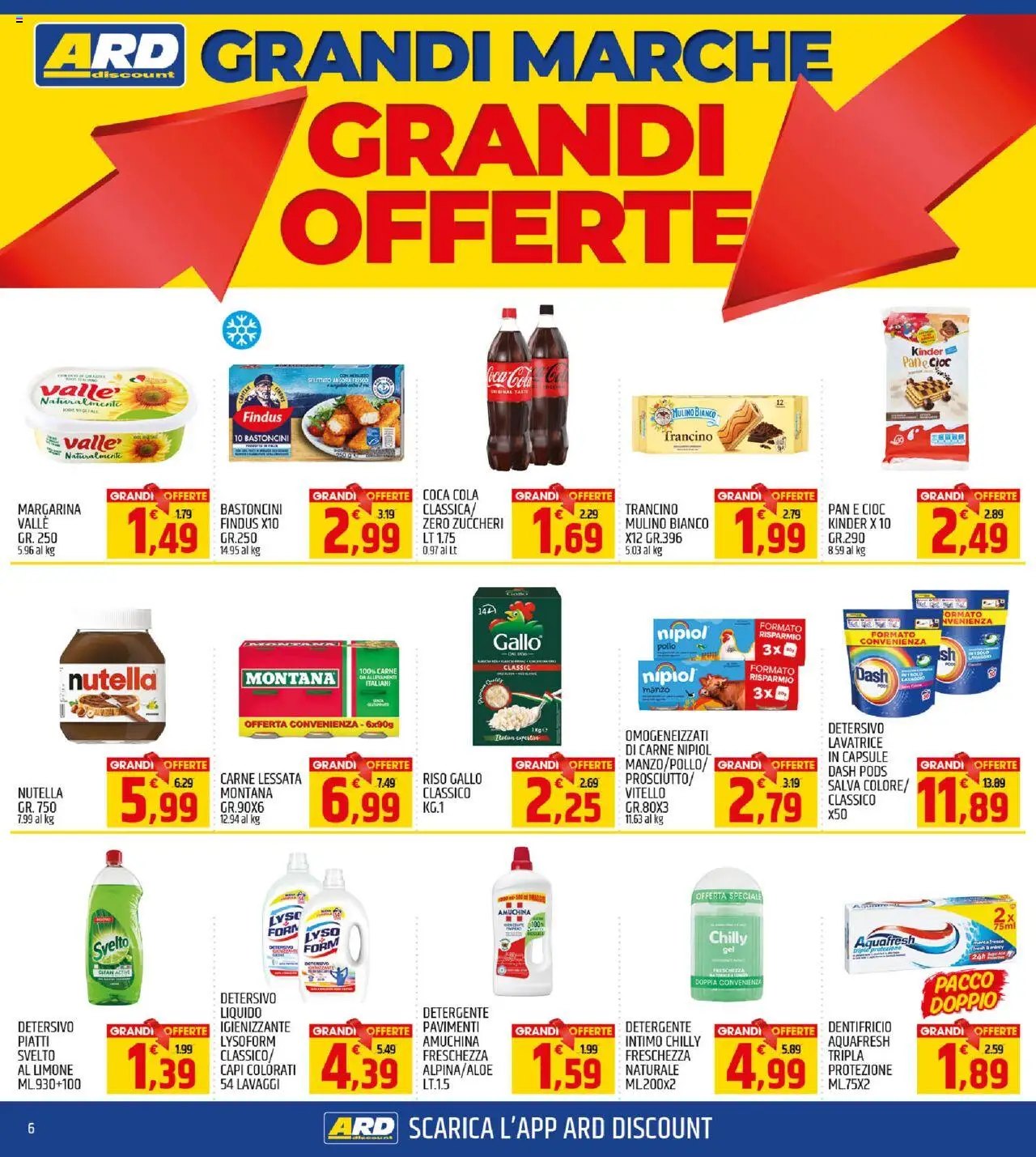 Volantino ARD Discount del 13.10.2025 | Pagina: 6 | Prodotti: Limone, Nutella, Lavatrice, Coca Cola