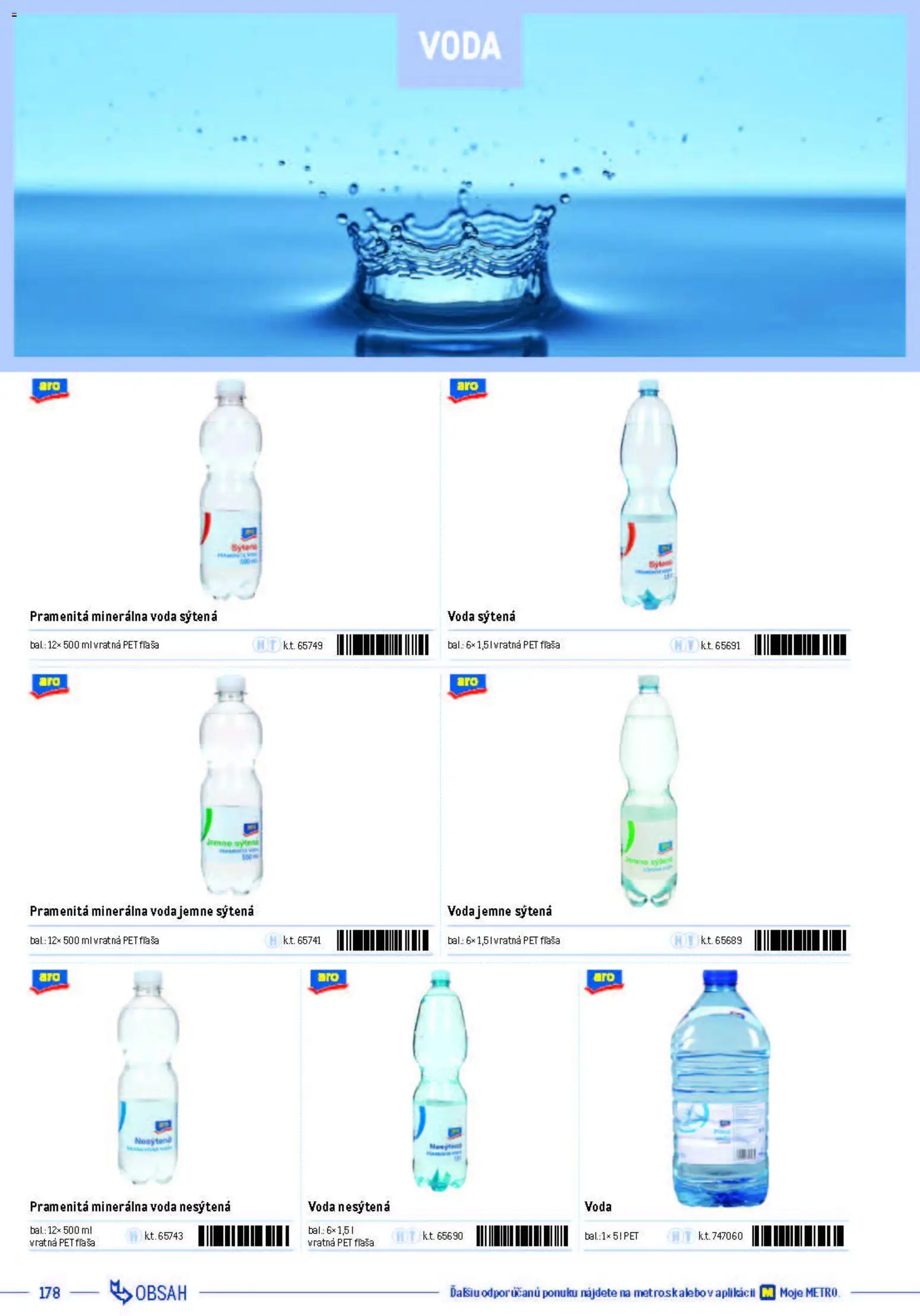 Nové Metro akcie – leták je platný od 05.12.2025 | Strana: 178 | Produkty: Voda, Minerálna voda