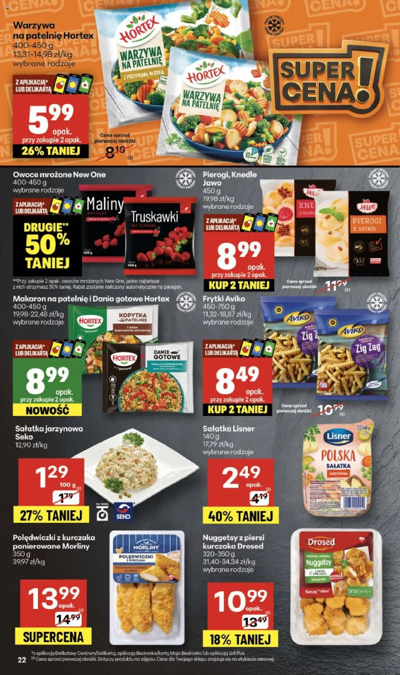 Delikatesy Centrum Gazetka od 23.10.2025 | Strona: 22 | Produkty: Maliny, Patelnie, Truskawki, Dania gotowe