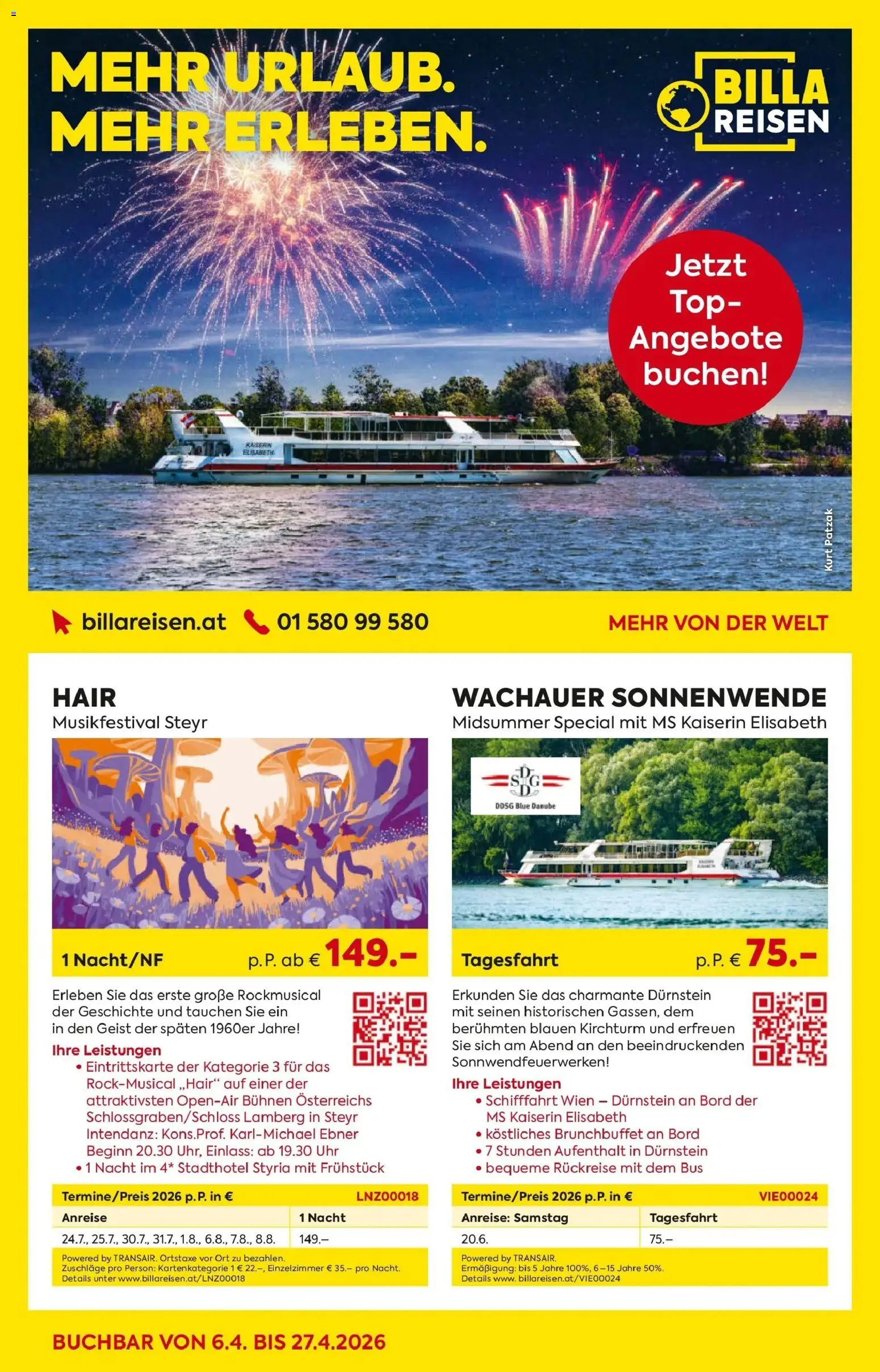 Billa - BILLA: Reisen gültig ab 05.04.2026 | Seite: 1 | Produkte: Uhr