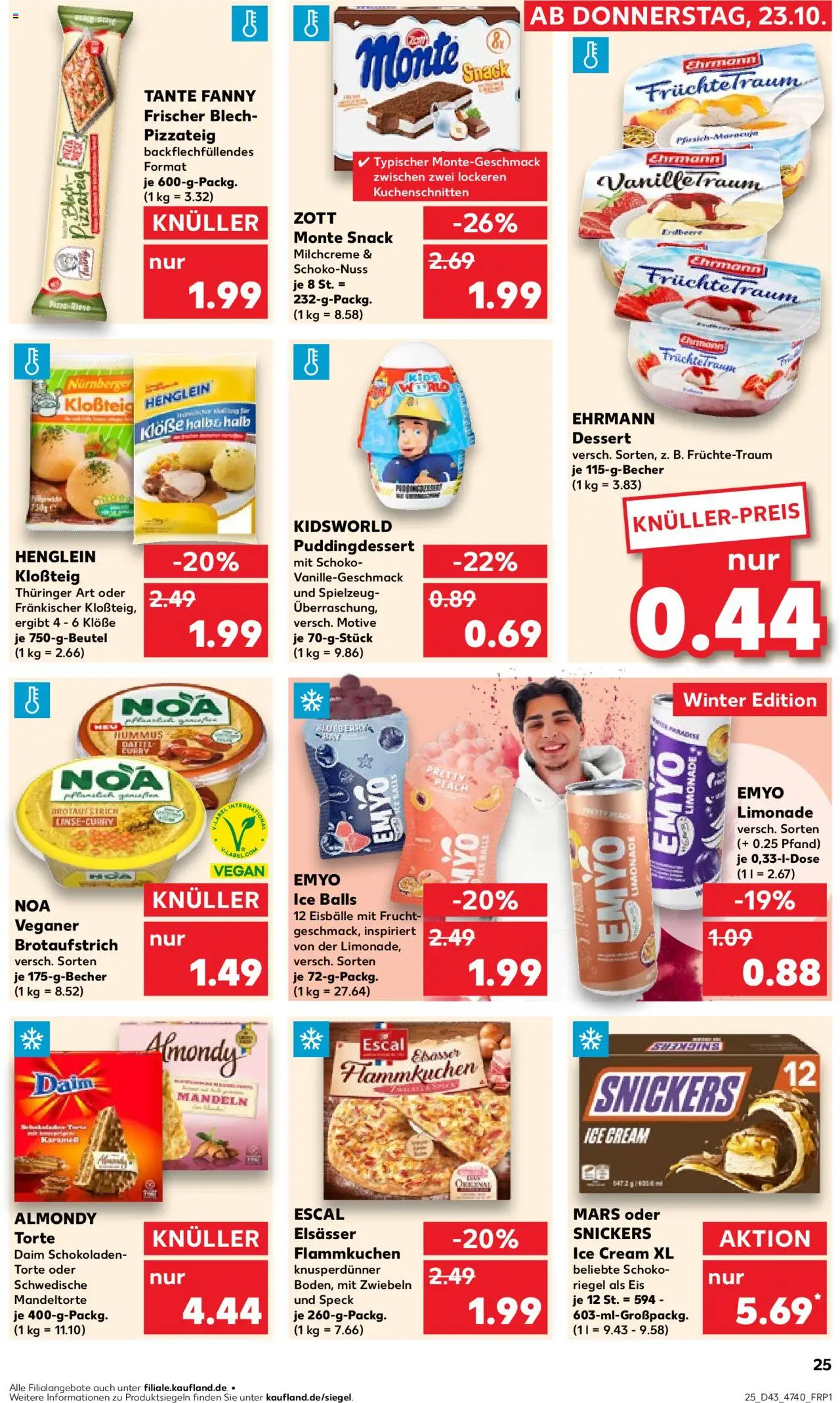 Kaufland prospekt Hannover	 – gültig ab 23.10.2025 | Seite: 25 | Produkte: Limonade, Snickers, Mars, Pizza