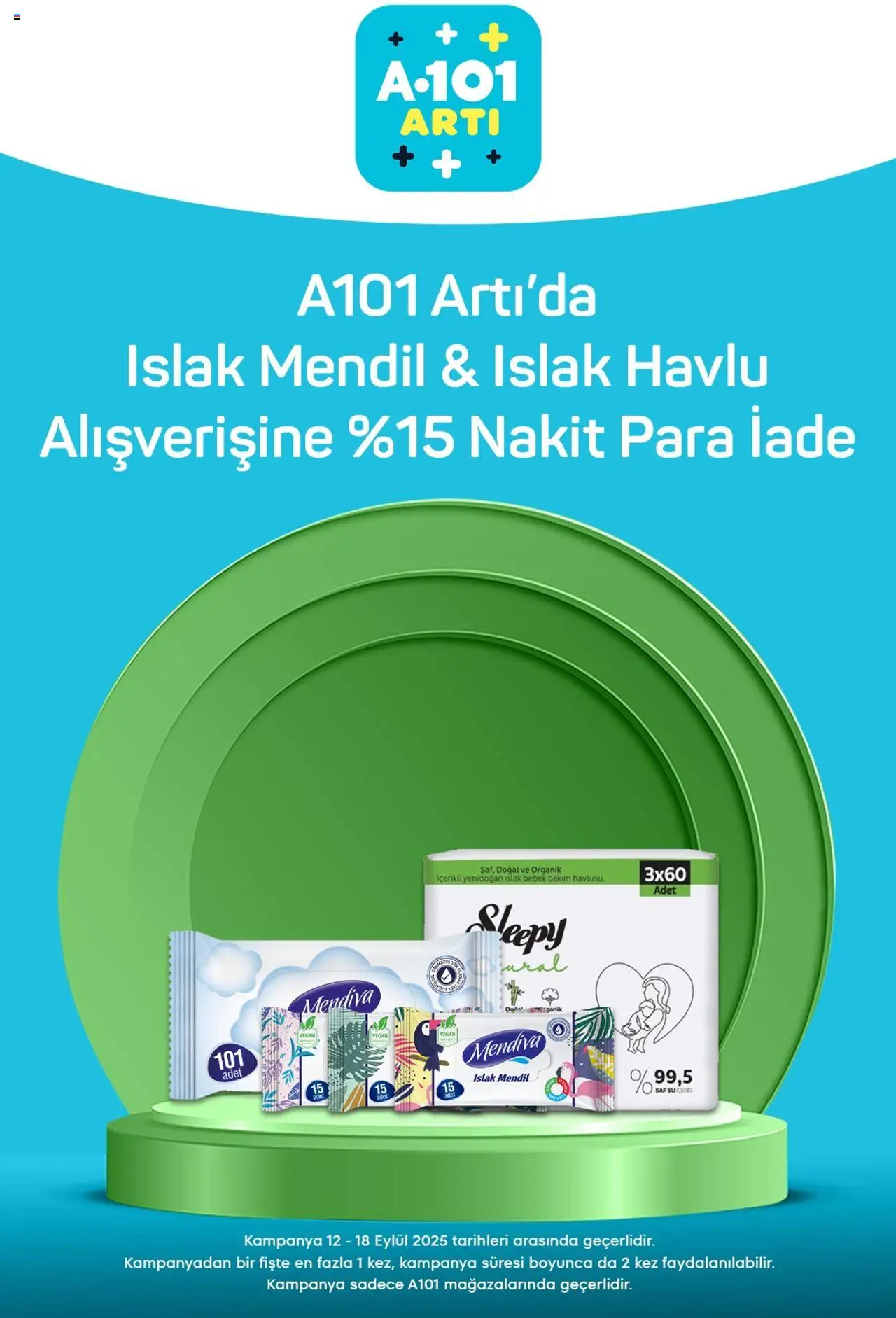 A101 Arti - 12.09.2025 tarihinden itibaren geçerlidir | Sayfa: 5 | Ürünler: Mendil, Su