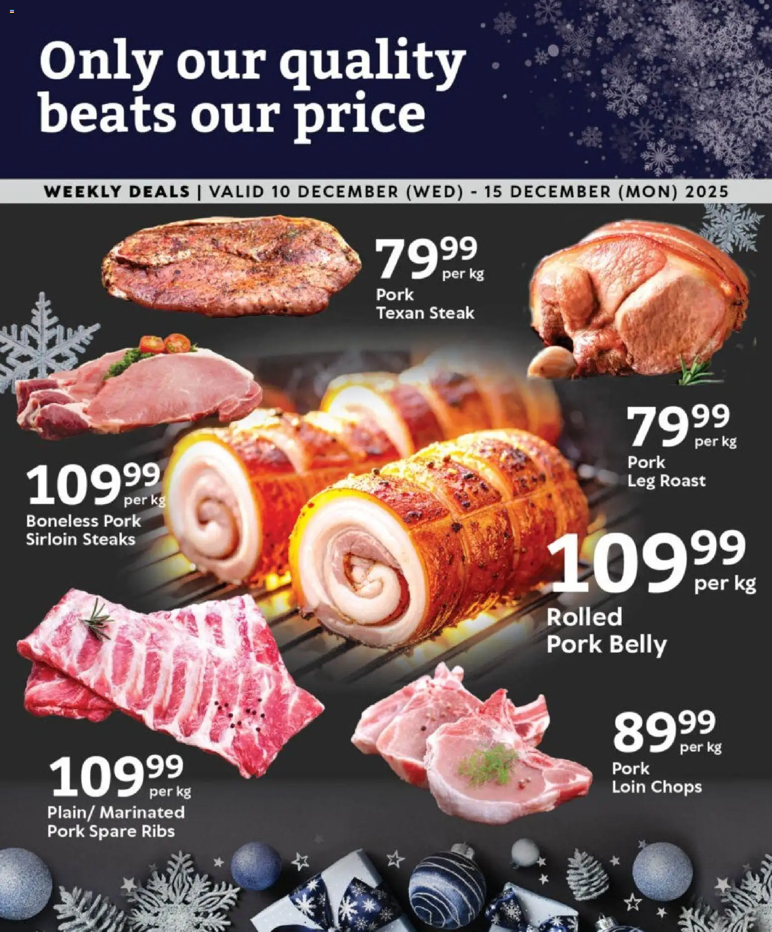New Oxford Freshmarket catalogue – valid from 10.12.2025 | Page: 4 | Products: Steak, Ribs, Pork