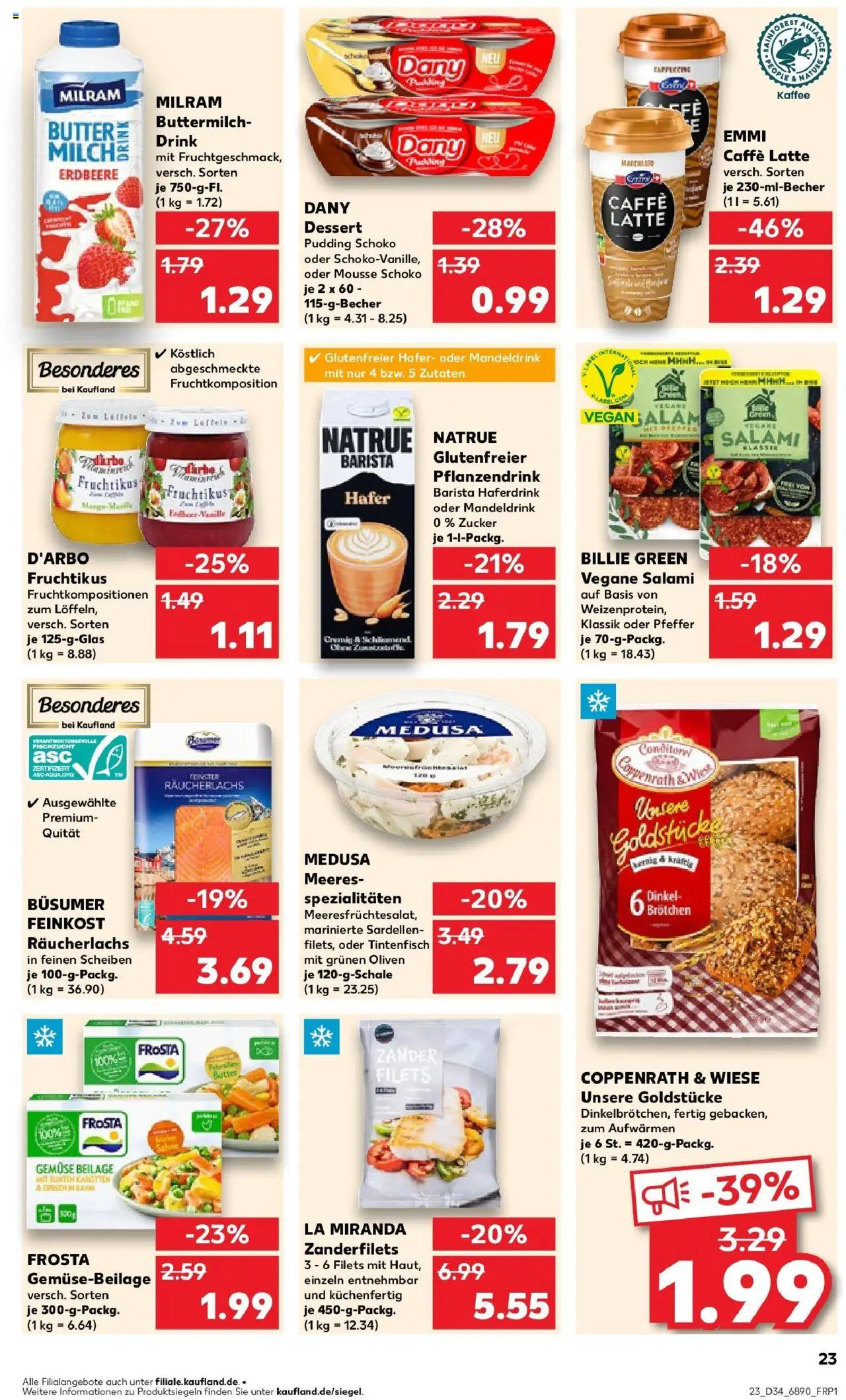 Kaufland prospekt Remscheid	 - gültig ab dem 21.08.2025 | Seite: 23 | Produkte: Tintenfisch, Pudding, Räucherlachs, Pfeffer