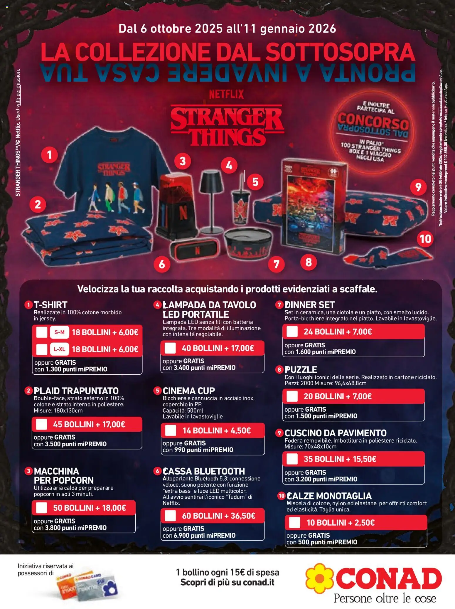 Volantino Conad del 15.12.2025 | Pagina: 29 | Prodotti: Altoparlante, T-shirt, Speaker, Tavolo