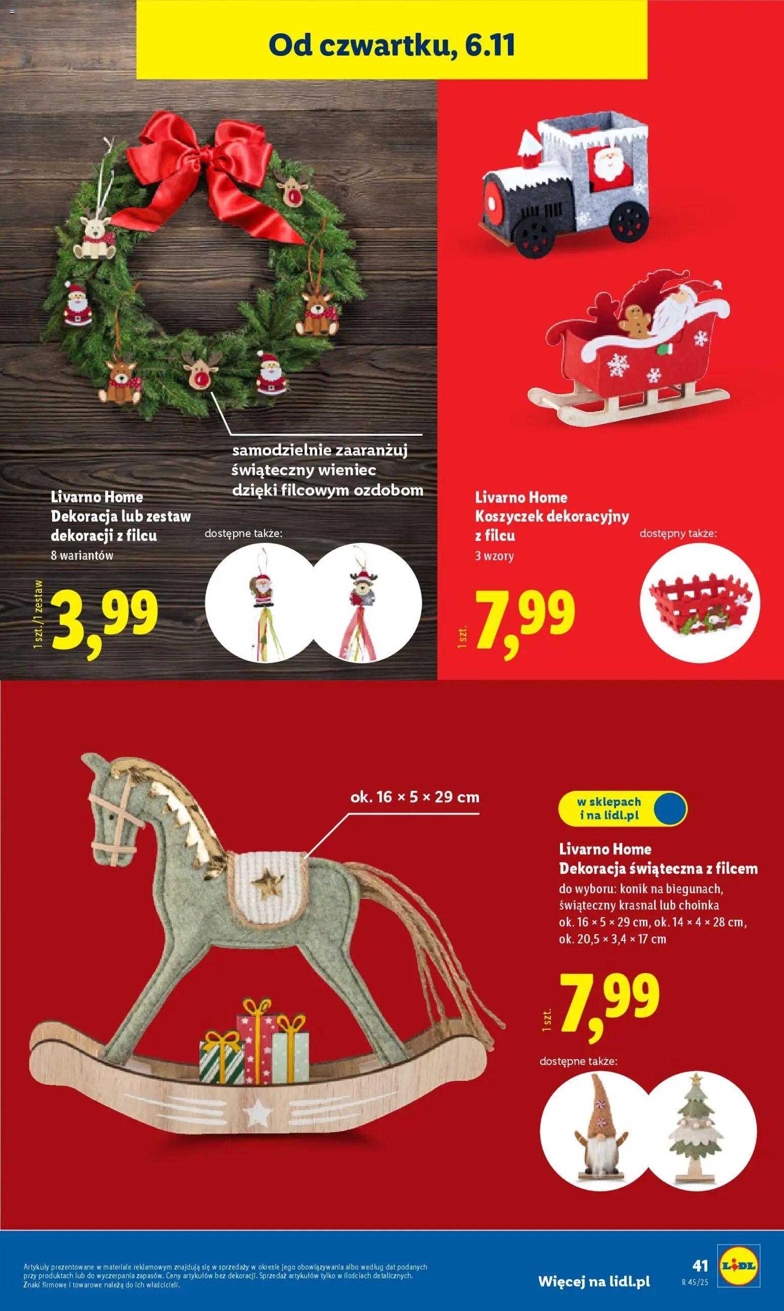 Lidl Katalog od 03.11.2025 | Strona: 45 | Produkty: Choinka, Wieniec