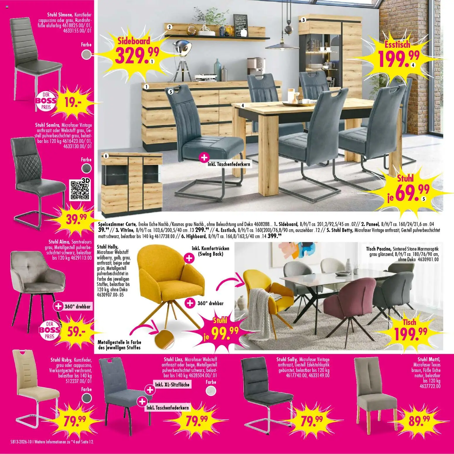 SB Möbel Boss Prospekt 	 – gültig ab 21.03.2026 | Seite: 10 | Produkte: Sideboard, Esstisch, Tisch, Stuhl
