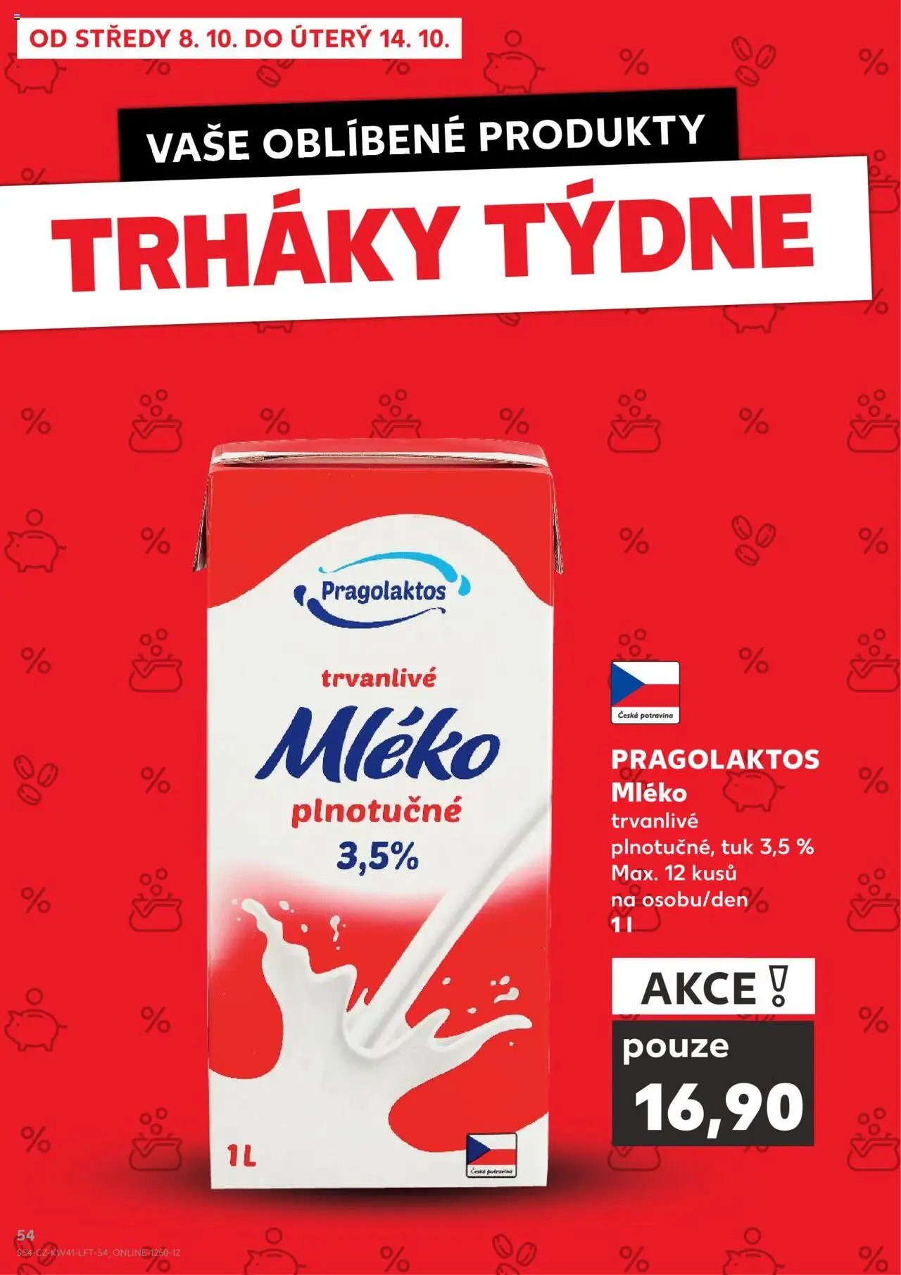 Kaufland leták - Praha 4 od 08.10.2025 | Strana: 54 | Produkty: Mléko, Plnotučné mléko