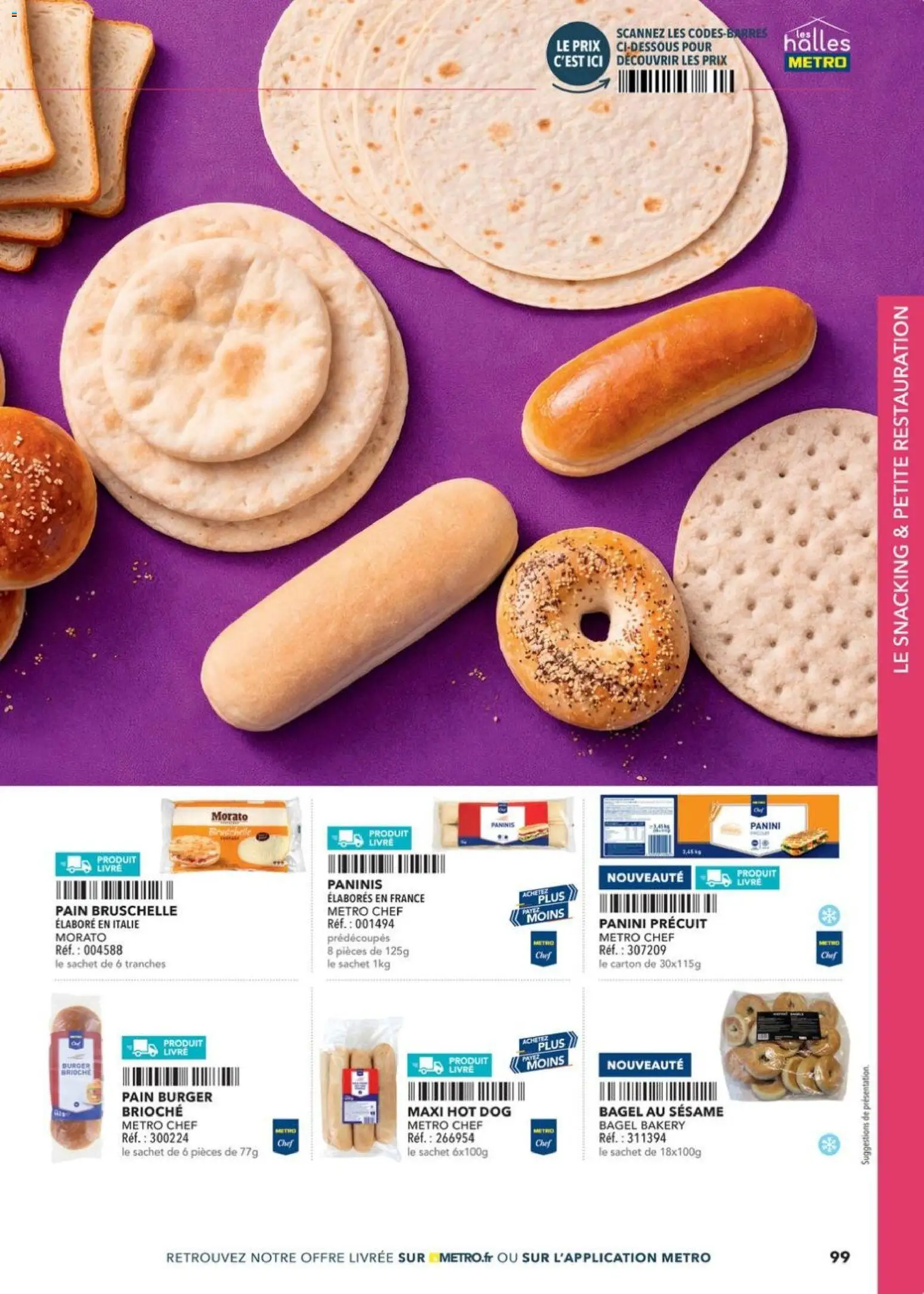 {H1} | Page: 99 | Produits: Panini, Hot dog, Pain, Livre