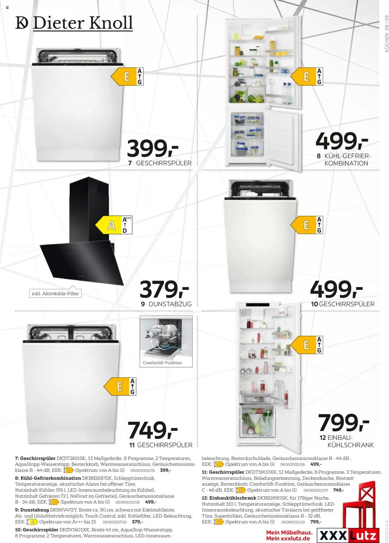 XXXL Lutz Nr. 1 bei Küchen - gültig ab dem 04.08.2025 | Seite: 9 | Produkte: Geschirrspüler, Kühlschrank, Kühlgefrierkombination, Kuchen