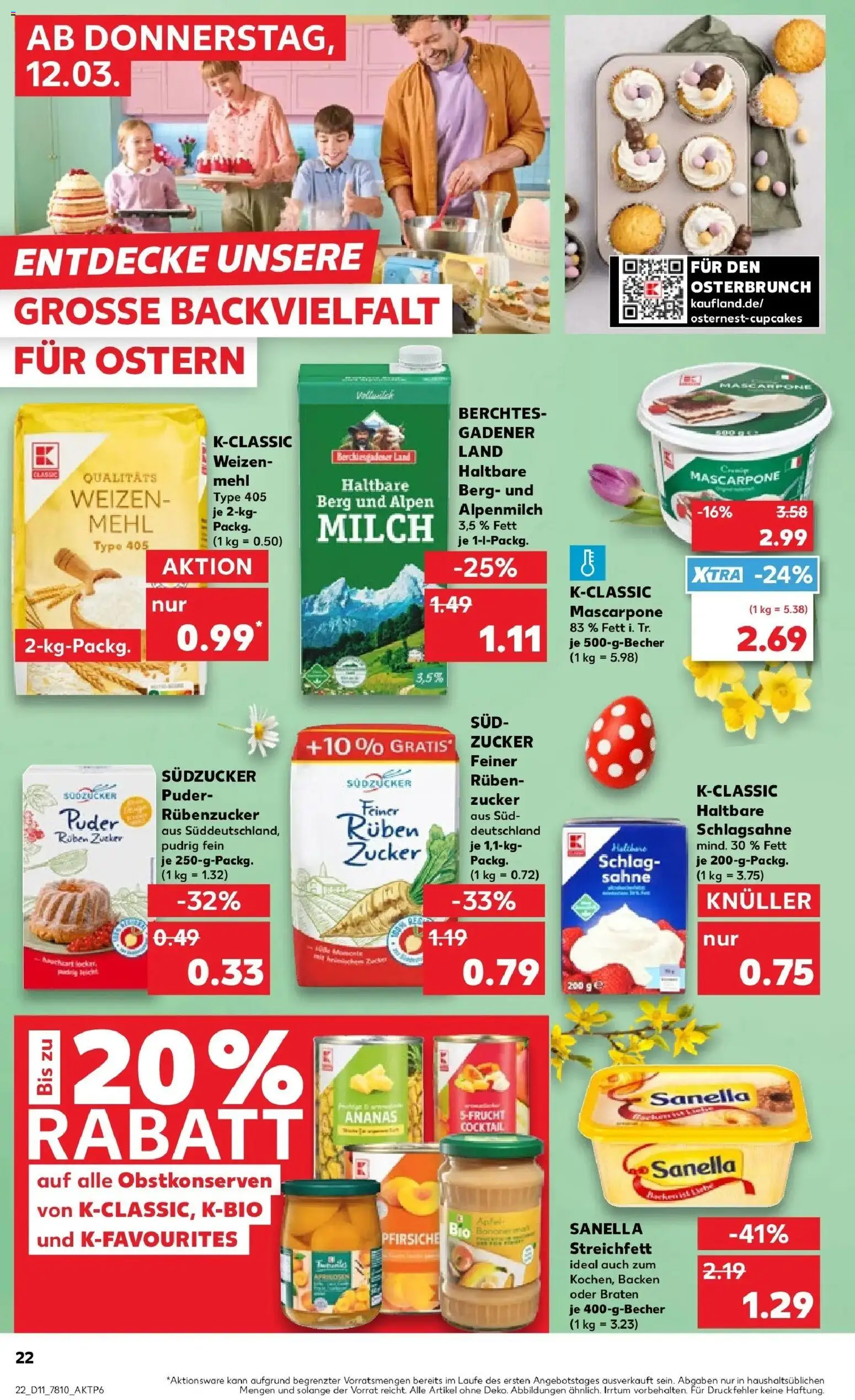 Kaufland Prospekt Schrobenhausen	 – gültig ab 09.03.2026 | Seite: 38 | Produkte: Milch, Mascarpone, Puder, Sanella
