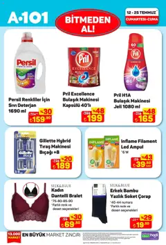 A101 Katalog - 18.07.2025 tarihinden itibaren geçerlidir | Sayfa: 9 | Ürünler: Deterjan, Çorap, Bulaşık makinesi, Tıraş makinesi