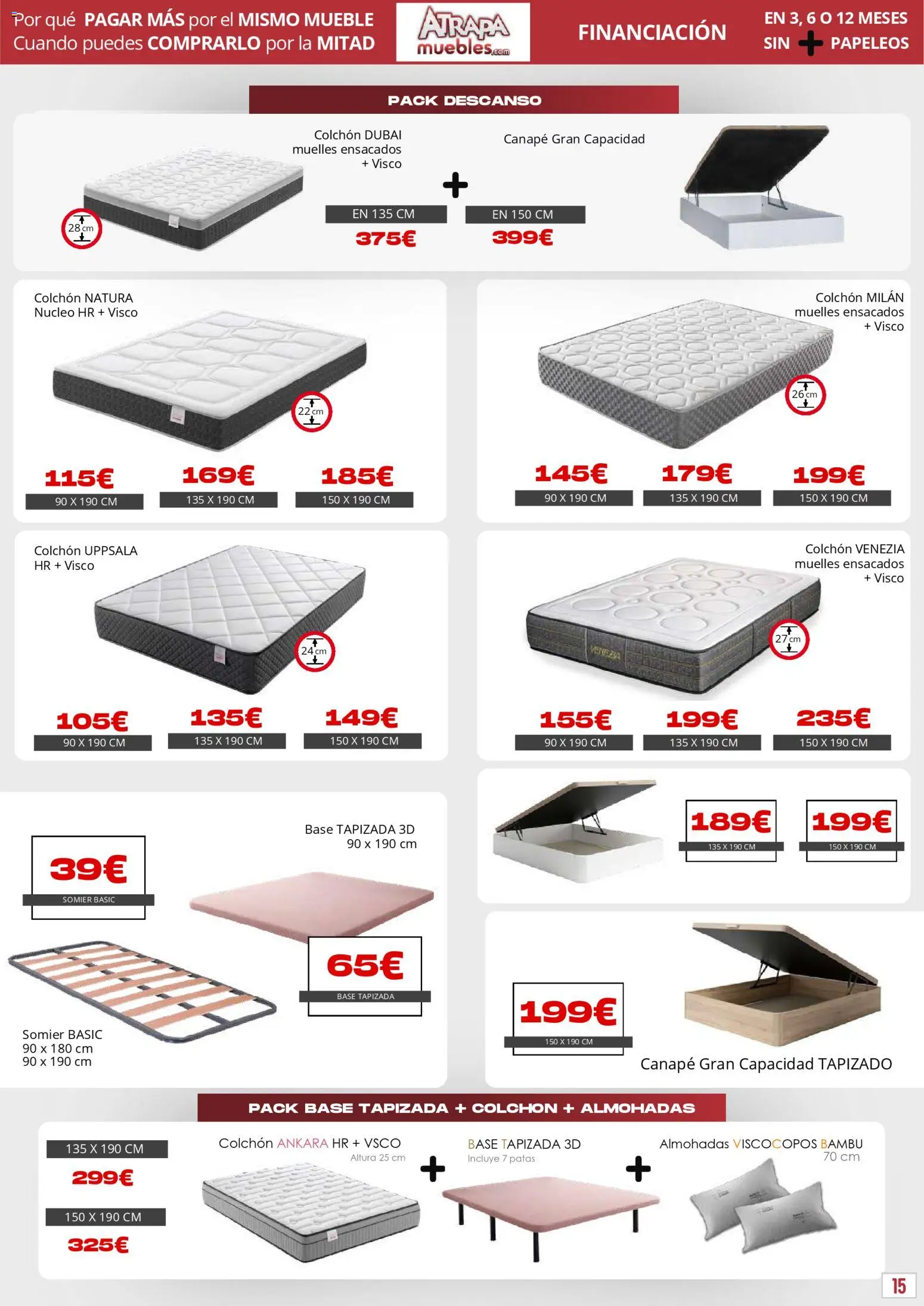 Atrapa Muebles folleto │ válido desde el 03.03.2026 | Página: 15 | Productos: Somier, Colchon