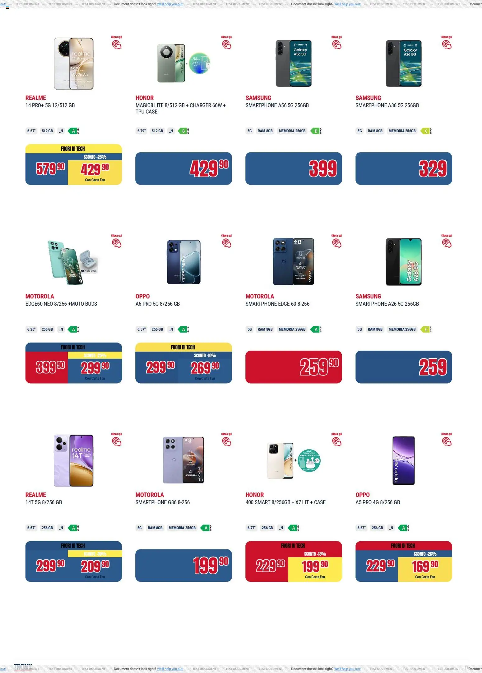 Volantino Trony del 19.02.2026 | Pagina: 11 | Prodotti: Smartphone, Fan, Samsung