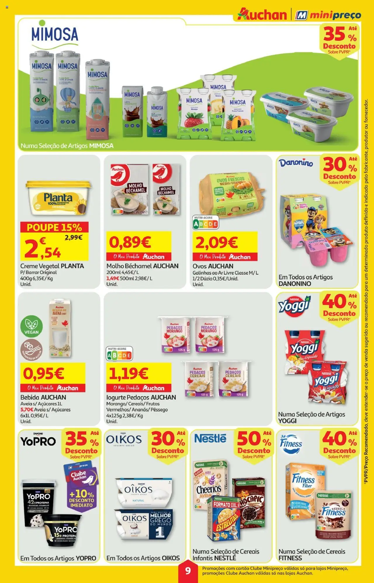 Minipreço folheto │ válido de 16.10.2025 | Página: 9 | Produtos: Granola, Iogurte, Ovos, Proteina
