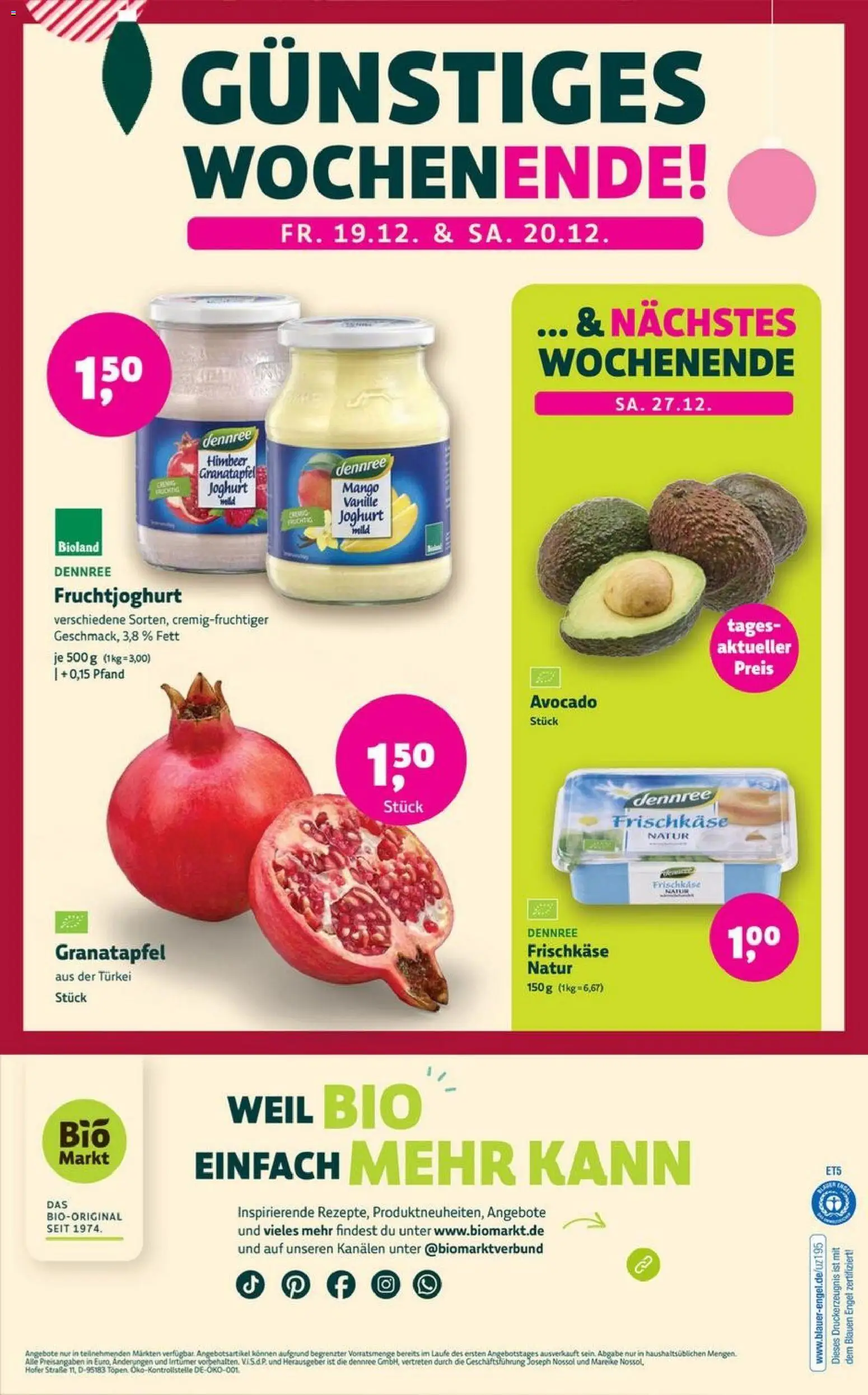 Denns BioMarkt Angebote – gültig ab 17.12.2025 | Seite: 16 | Produkte: Joghurt, Avocado, Mango, Frischkase