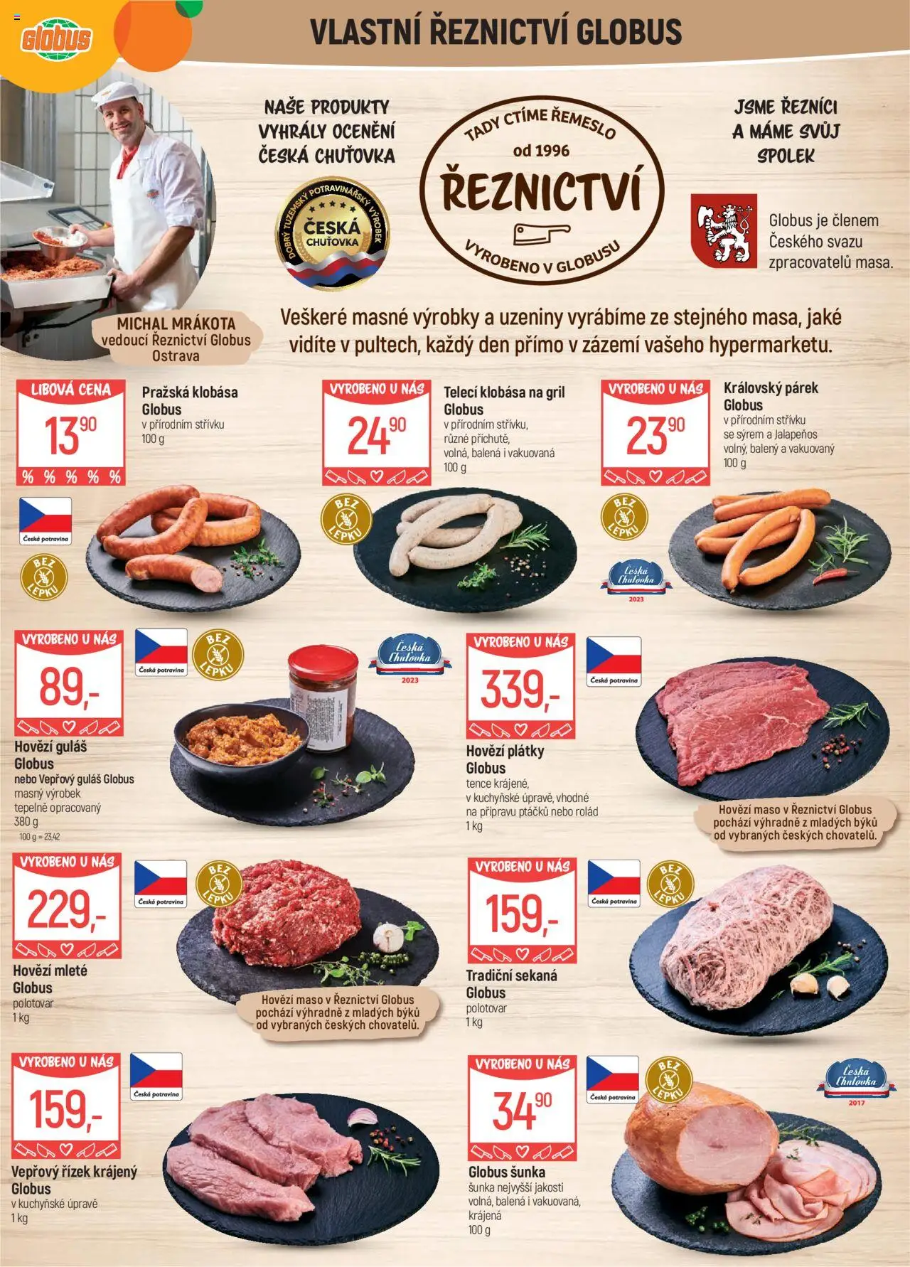 Globus leták - Ostrava od 06.08.2025 | Strana: 5 | Produkty: Klobása, Jalapeňos, Maso, Guláš