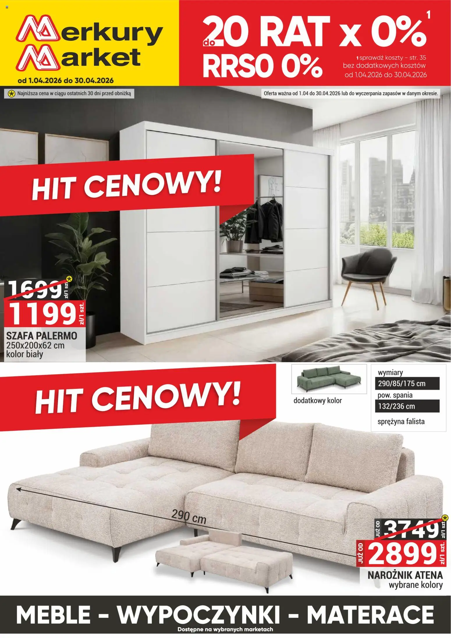 Merkury Market gazetka - Meble, Wypoczynki, Materace od 01.04.2026 | Strona: 1