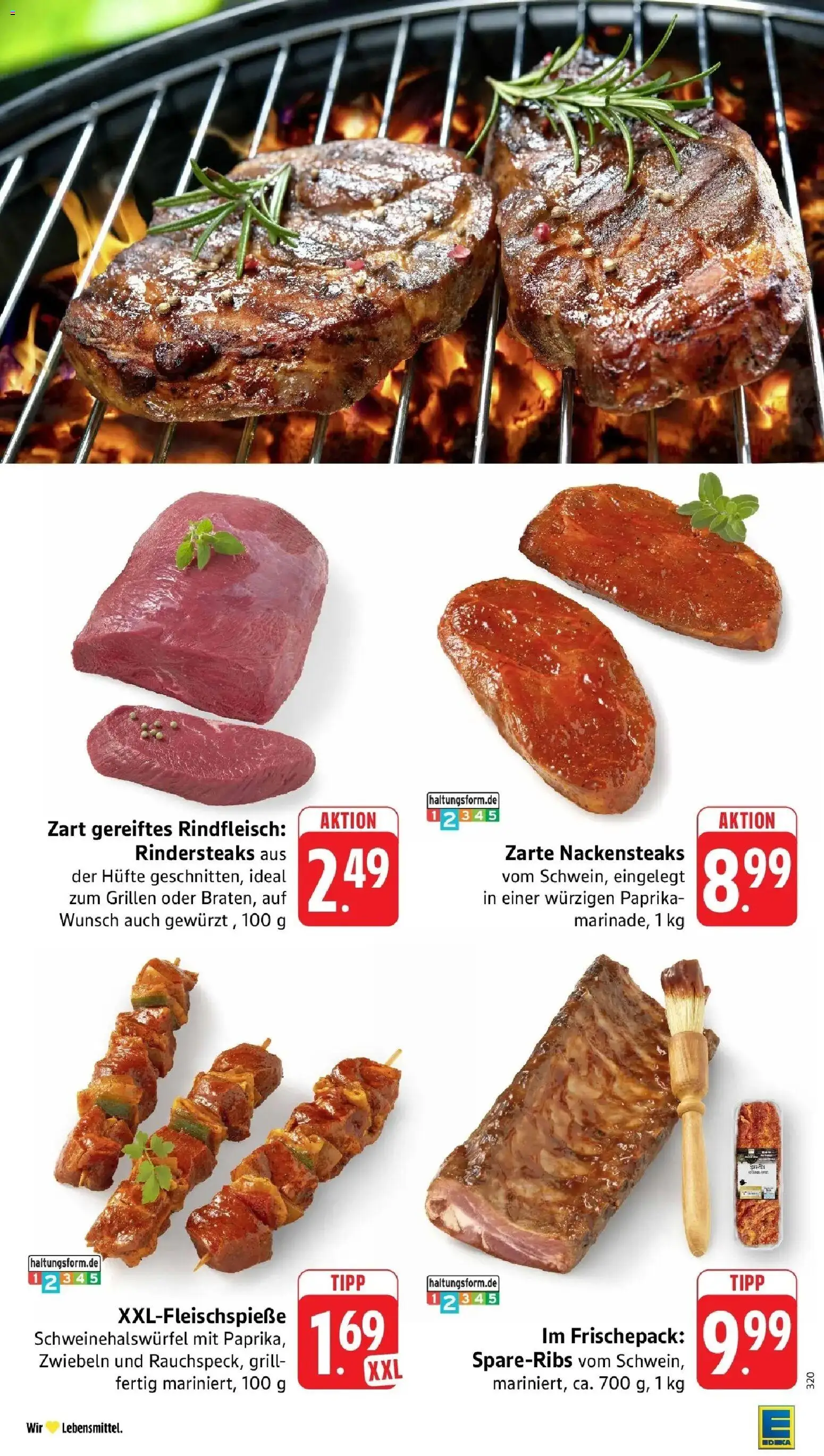 Edeka prospekt Schriesheim	 – gültig ab 05.04.2026 | Seite: 9 | Produkte: Nackensteaks, Grill, Zwiebeln, Paprika