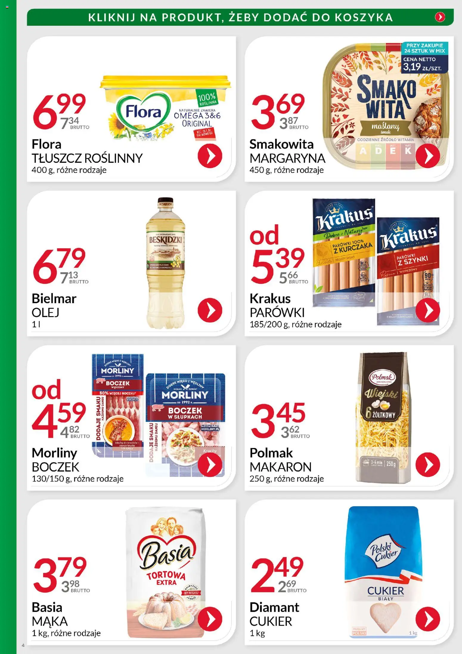 Eurocash Gazetka - Ofensywa Cenowa Spożywcza od 30.11.2025 | Strona: 4 | Produkty: Mięso, Margaryna, Wędliny, Cukier