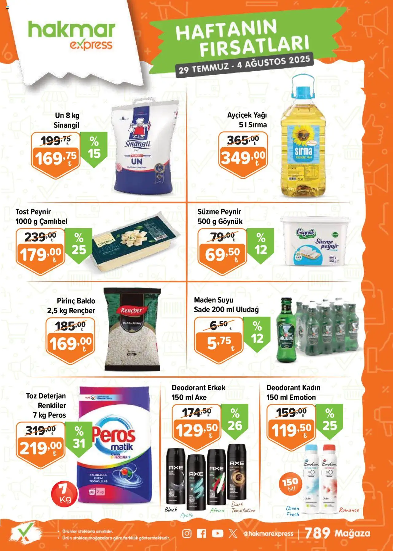 Hakmar Express Katalog - 29.07.2025 tarihinden itibaren geçerlidir | Sayfa: 1 | Ürünler: Peynir, Deterjan, Pirinç, Süzme peynir