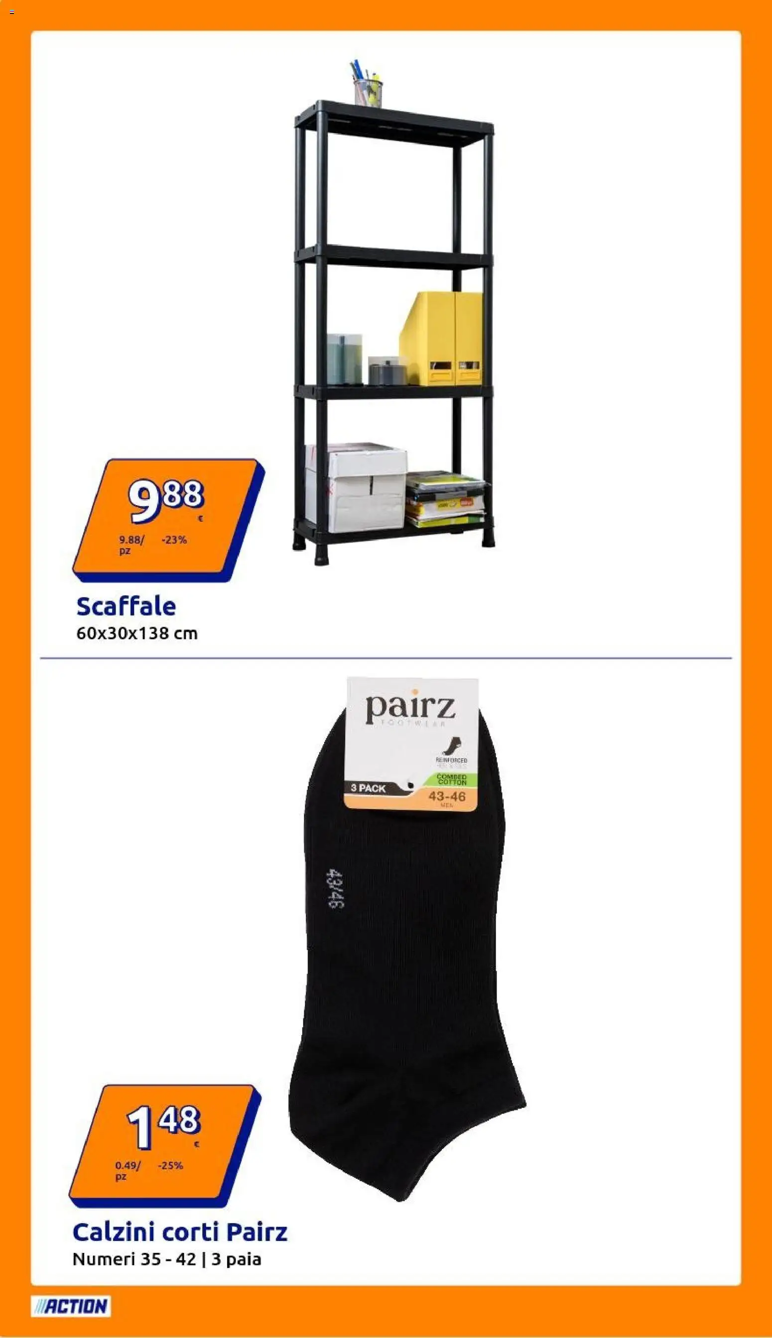 Volantino Action del 18.02.2026 | Pagina: 4 | Prodotti: Calzini, Scaffale