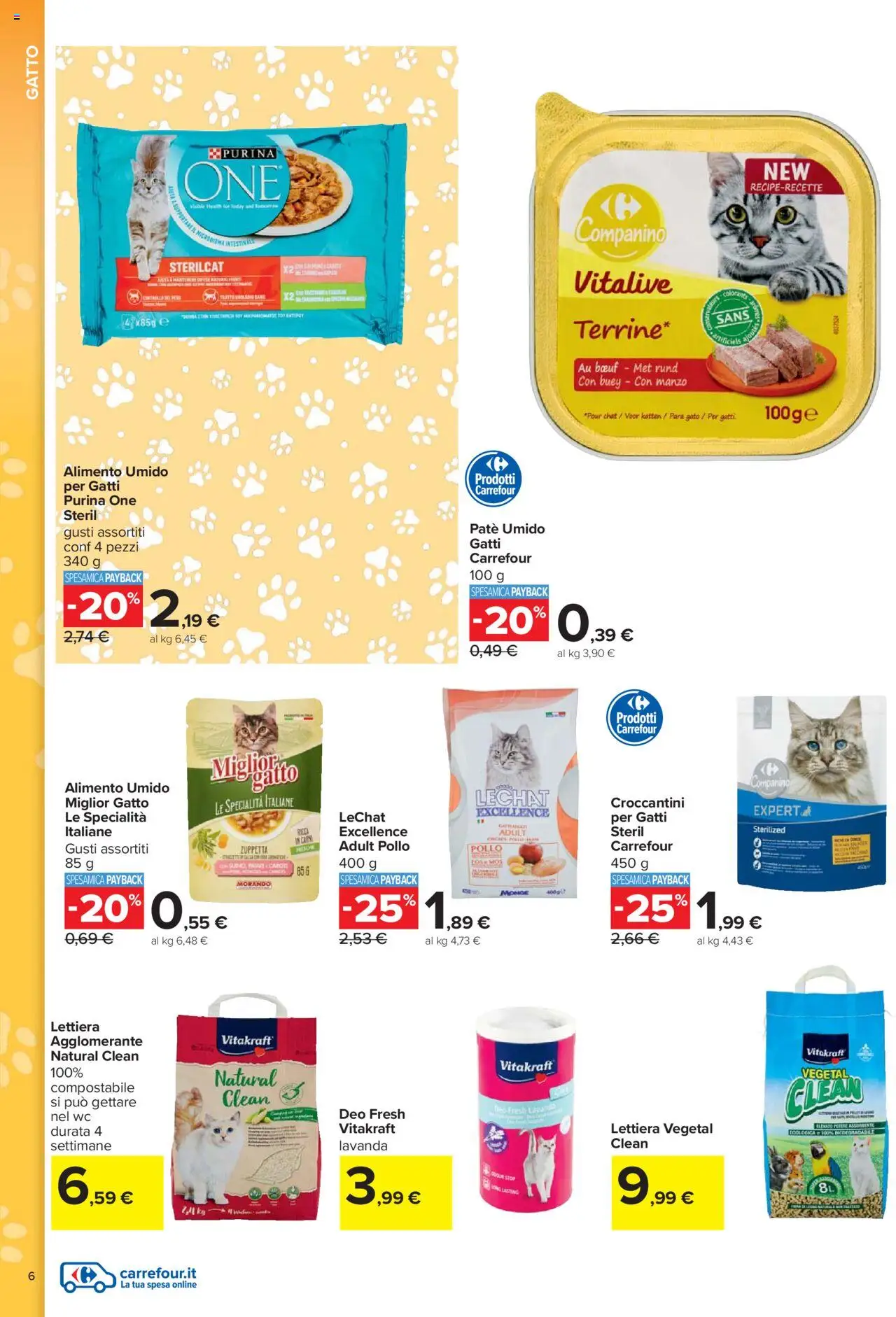 Volantino Carrefour del 08.10.2025 | Pagina: 6 | Prodotti: Paté, Pollo, Manzo, WC