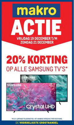 Makro - Actie Samsung TV's - Voorbeeld van een folder van Makro, geldig van 19.12.2025